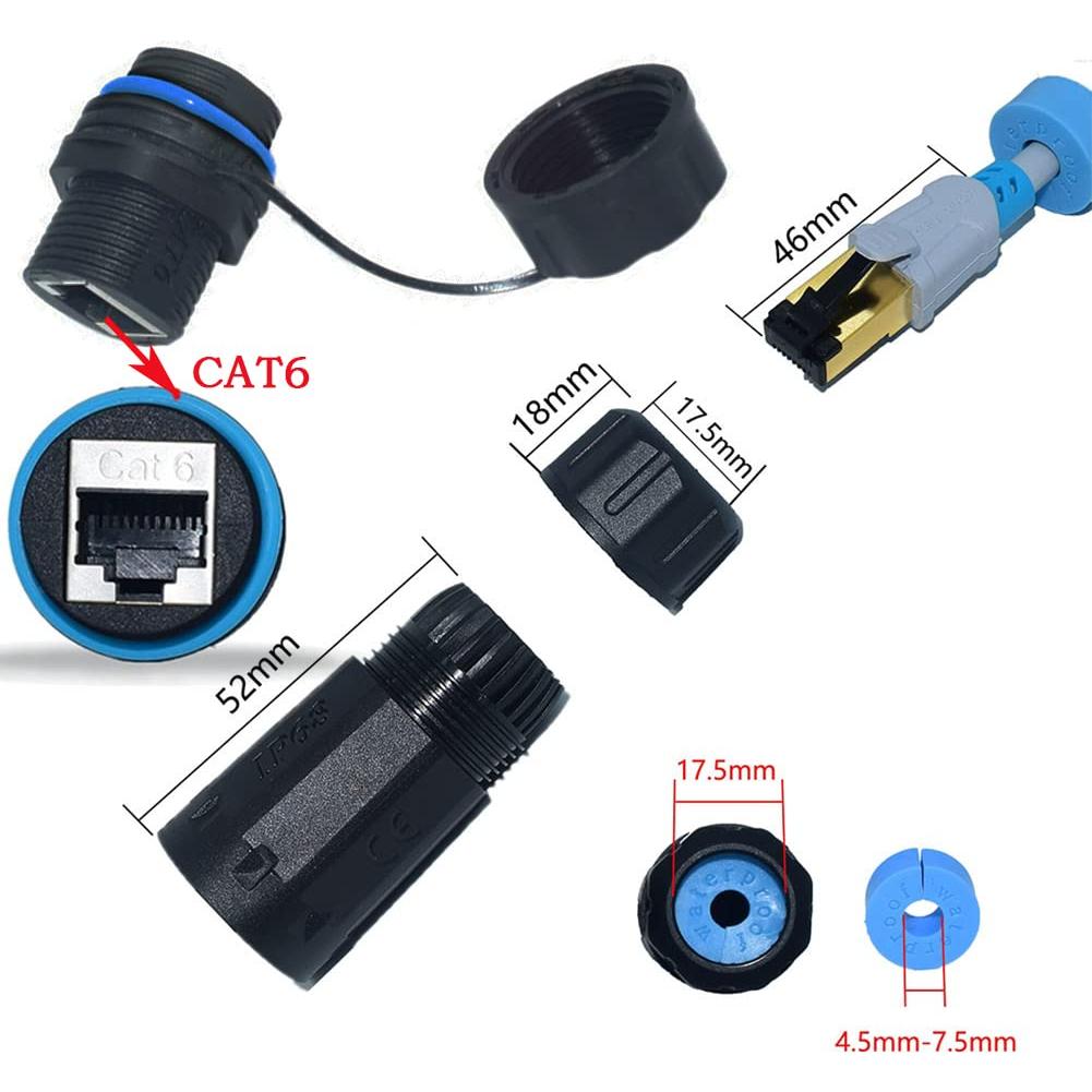 10 Conectores RJ45 a Prueba de Agua IP68 ANMBEST CAT5/6