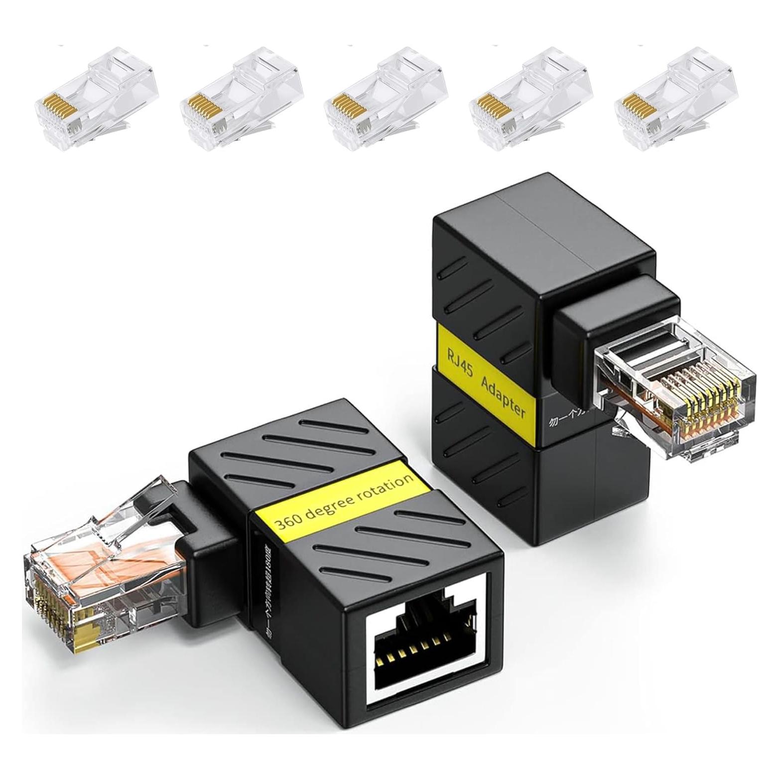 Paquete de 2 Extensores Ethernet Cat6 Minidodoca 90 Grados