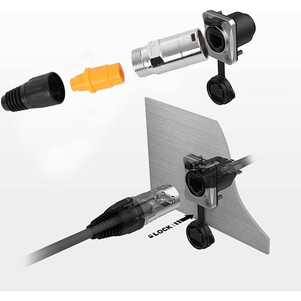 Conector RJ45 IP65 a Prueba de Agua Cat6 Anmbest 2 Unidades