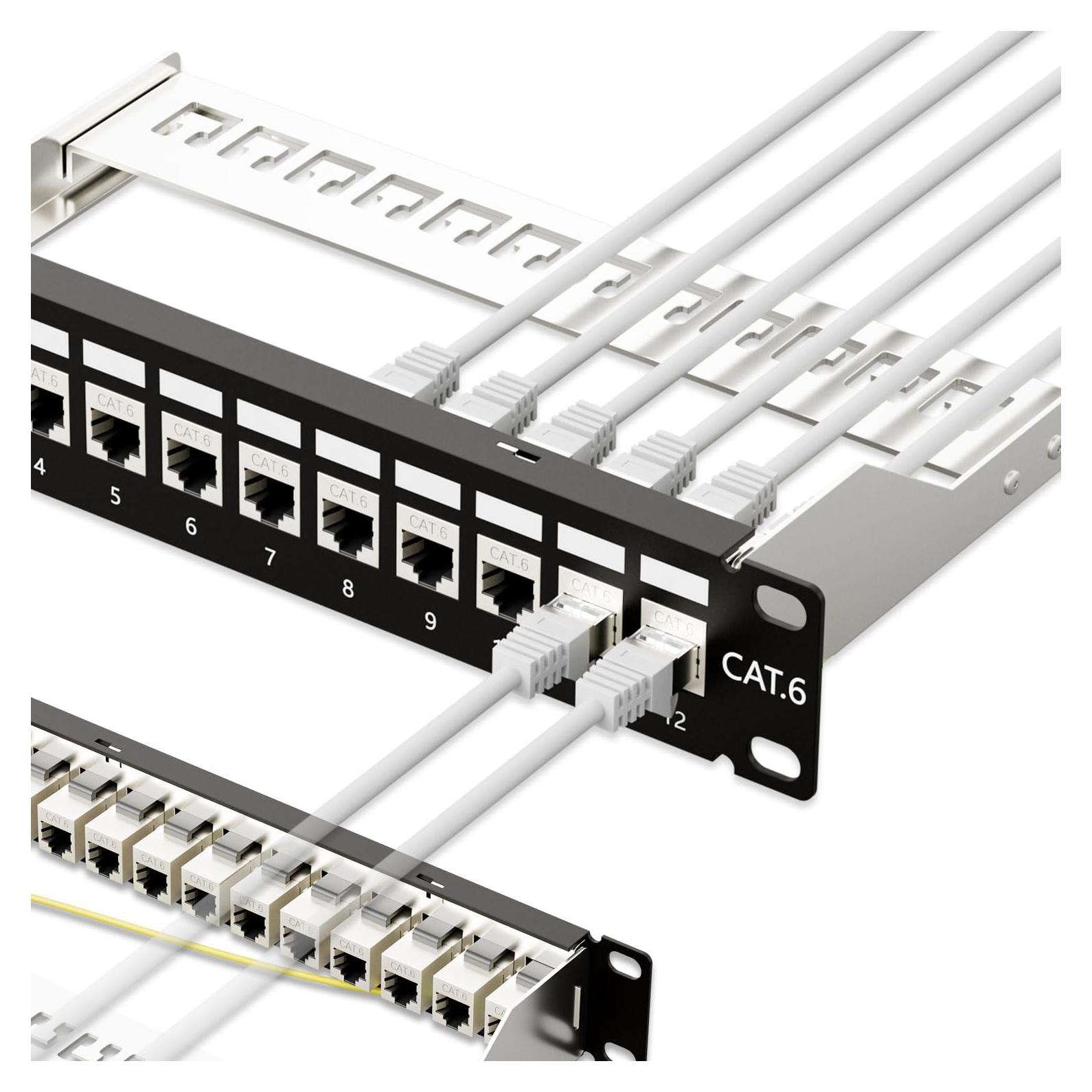 Panel de Parche Iwillink 12 Puertos Cat6 10Gbps Montaje Rack