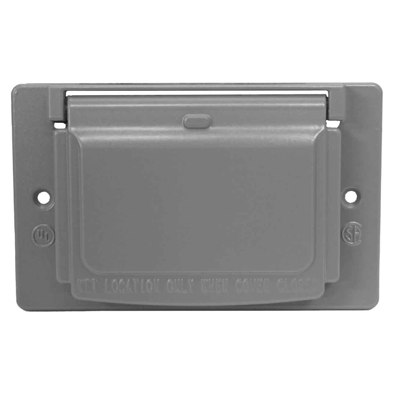 Cubierta de Enchufe GFCI Horizontal Sigma 14249 Gris 11.6x7.1cm