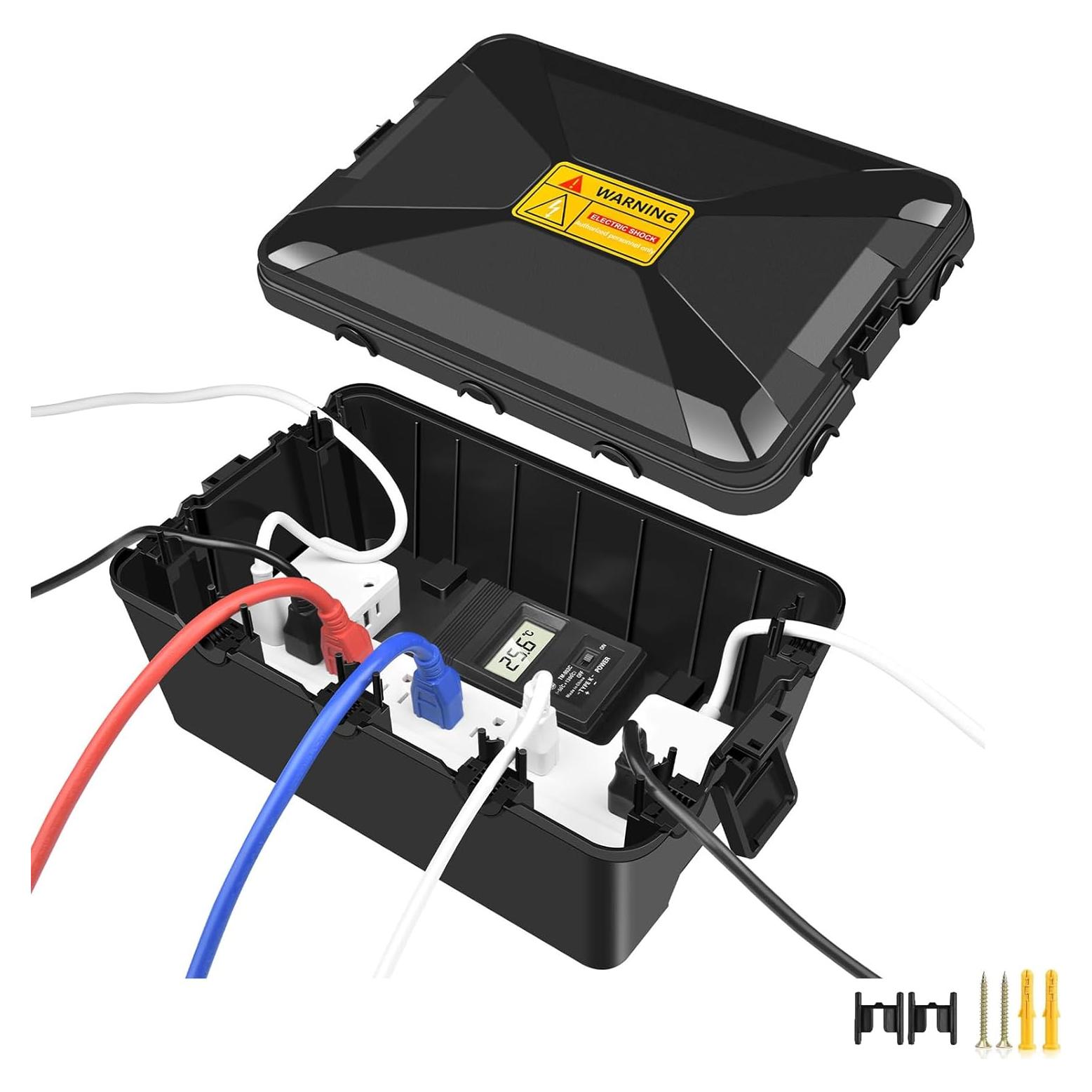 Caja Eléctrica Exterior Grande NineLeaf IP54 32x22x13cm Negra