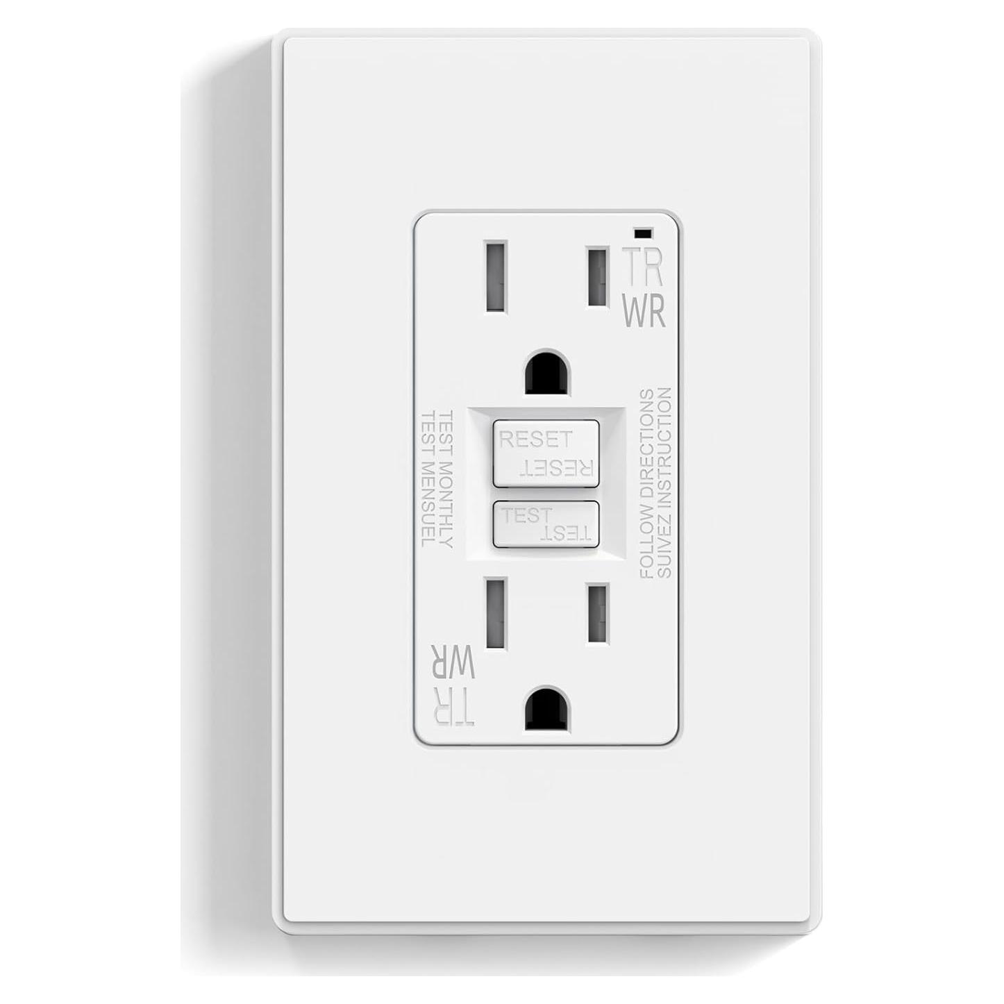 Enchufe GFCI Exterior ELEGRP 15A Blanco Mate Resistente