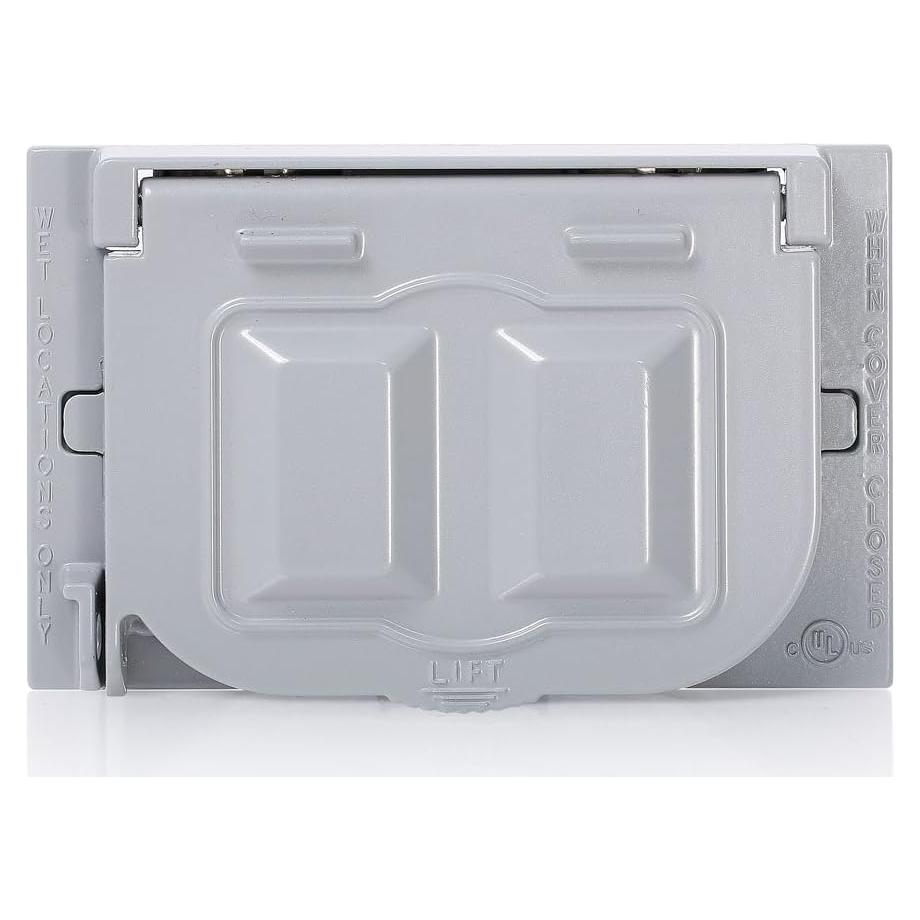 Cubierta Impermeable Leviton 1-Gang GFCI Dúplex Gris