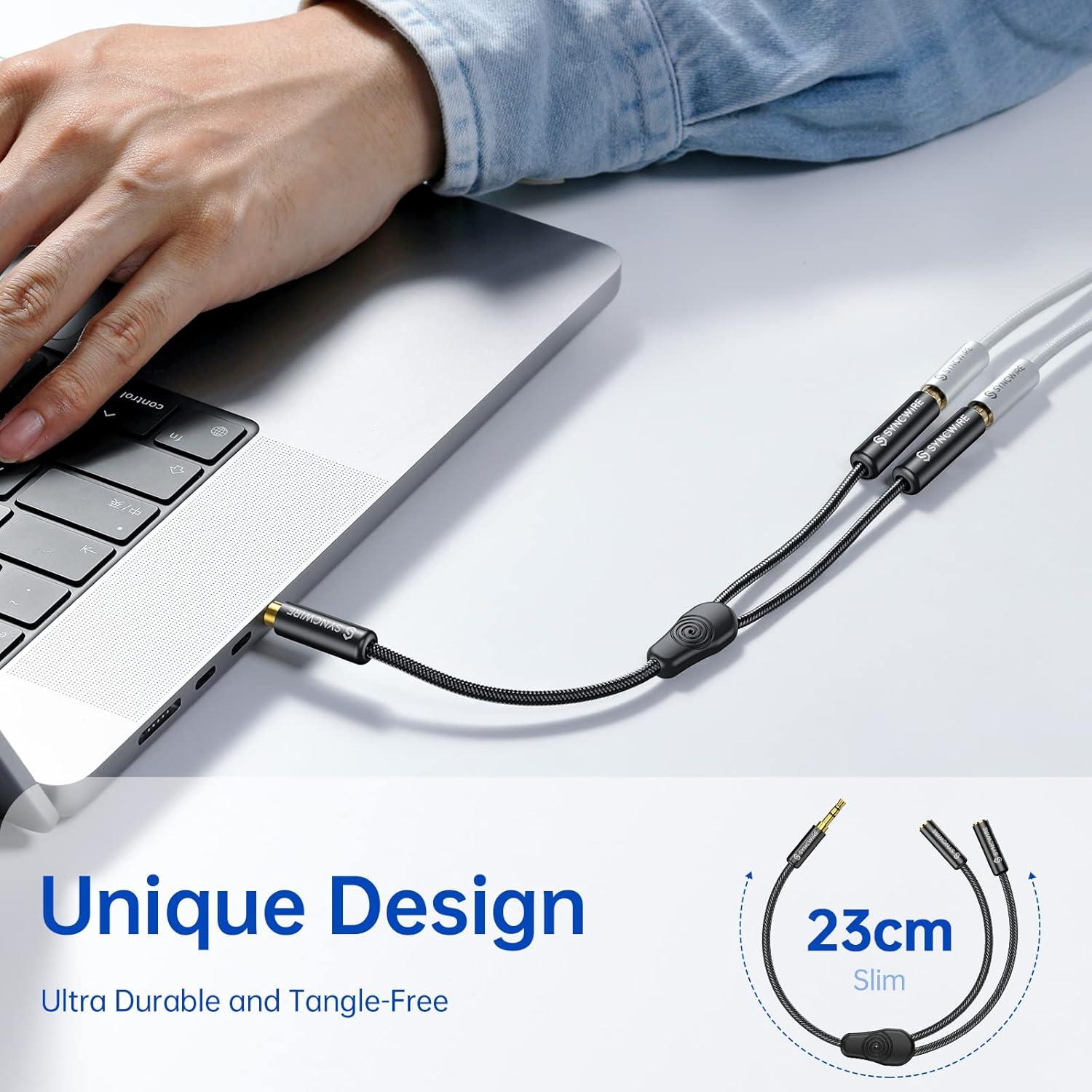 Divisor de Auriculares Syncwire 3.5mm Macho a 2 Hembra Audio Estéreo