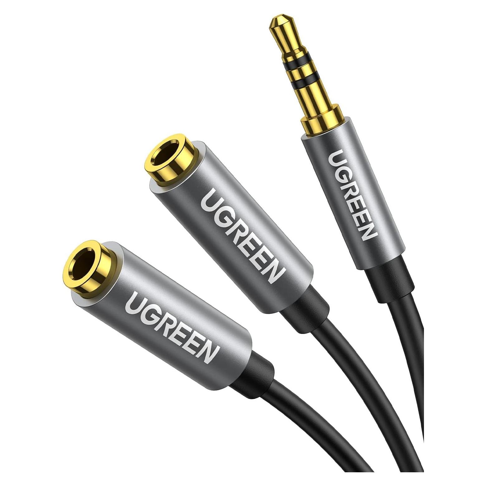 Divisor de Auriculares UGREEN 3.5mm Estéreo 20cm