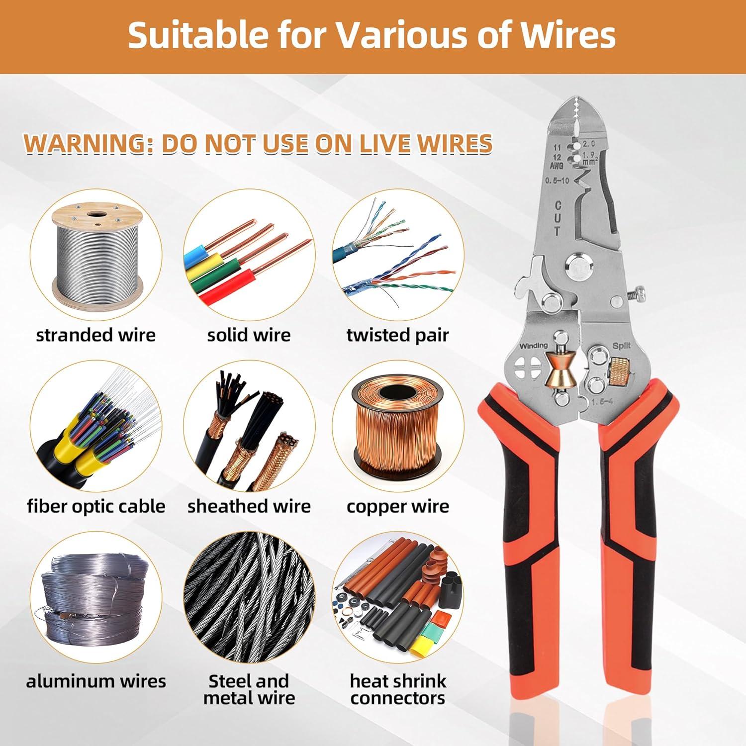 Herramienta de Pelacables 7 en 1 Nuaoi - Cortadora y Crimpadora