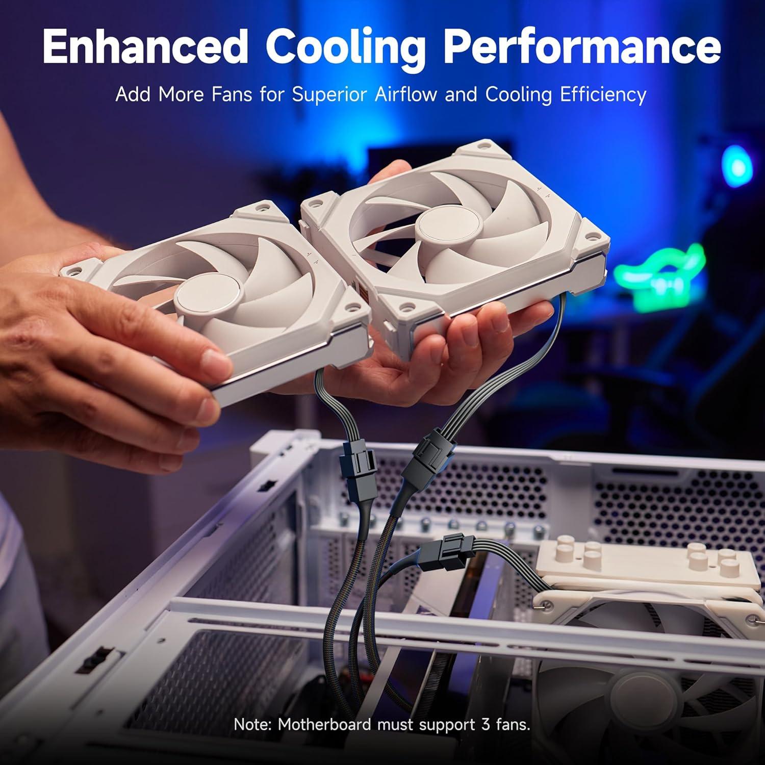 Cable Divisor de Ventilador PWM 4 Pines Cable Matters 30cm - Paquete de 2