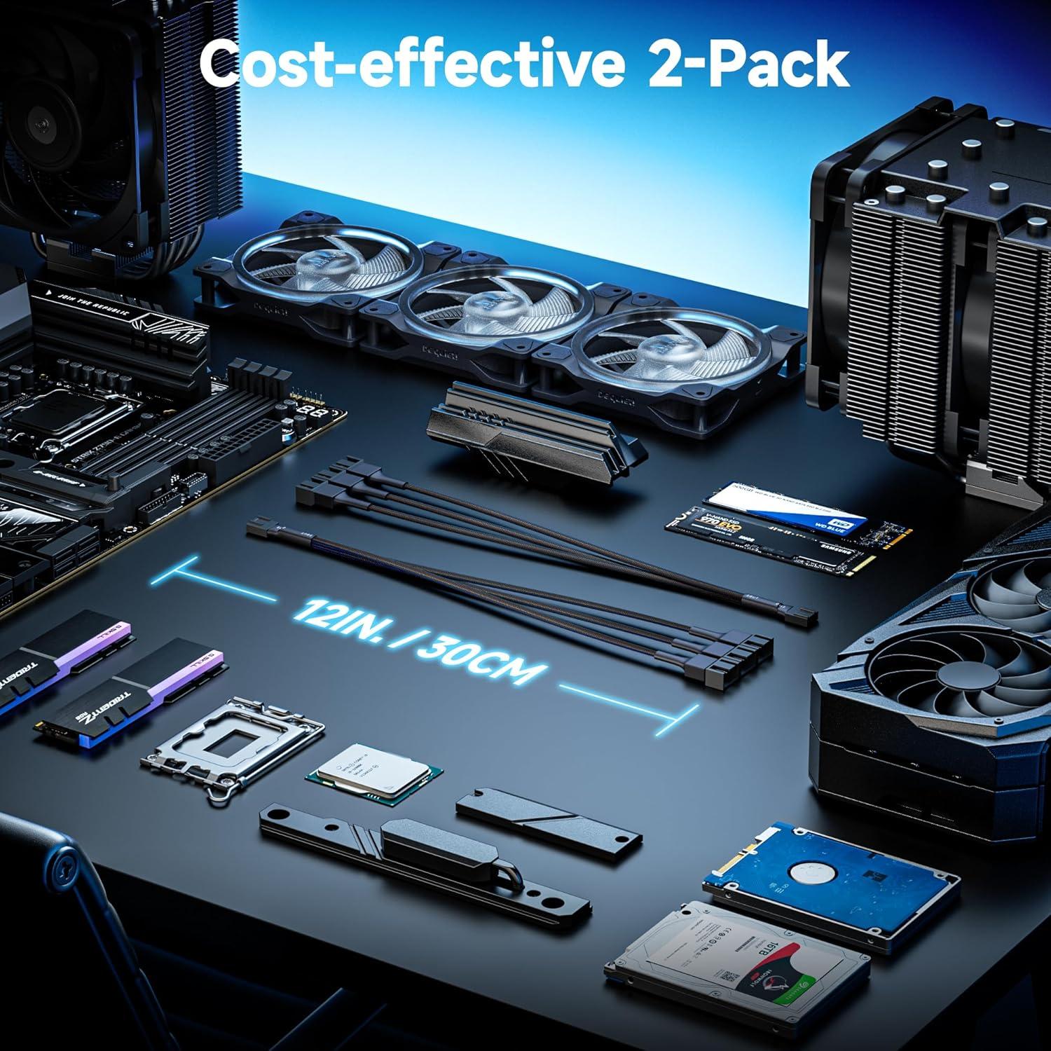 Cable Divisor de Ventilador PWM 4 Pines Cable Matters 30cm - Paquete de 2