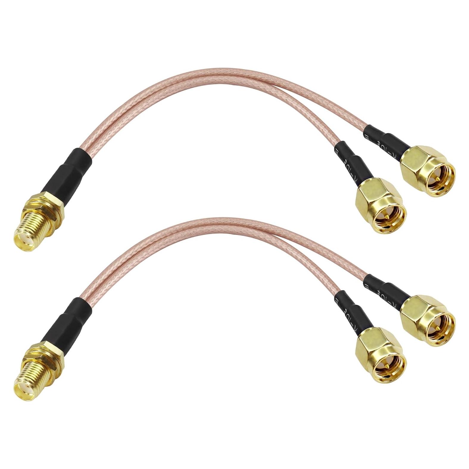 Cable Divisor SMA Femenino a Doble Masculino RG316 15cm - 2 Piezas