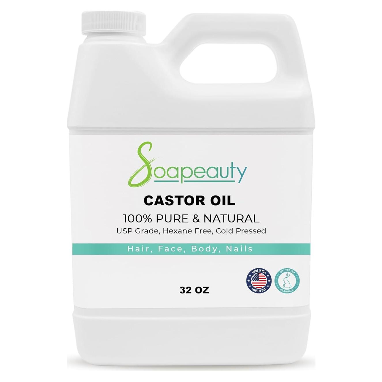 Aceite de Ricino Soapeauty 32 oz Puro y Natural para Piel y Cabello