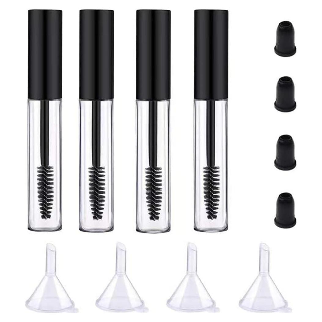 Paquete de 4 tubos de rímel vacíos ForSewian 10ml con varita