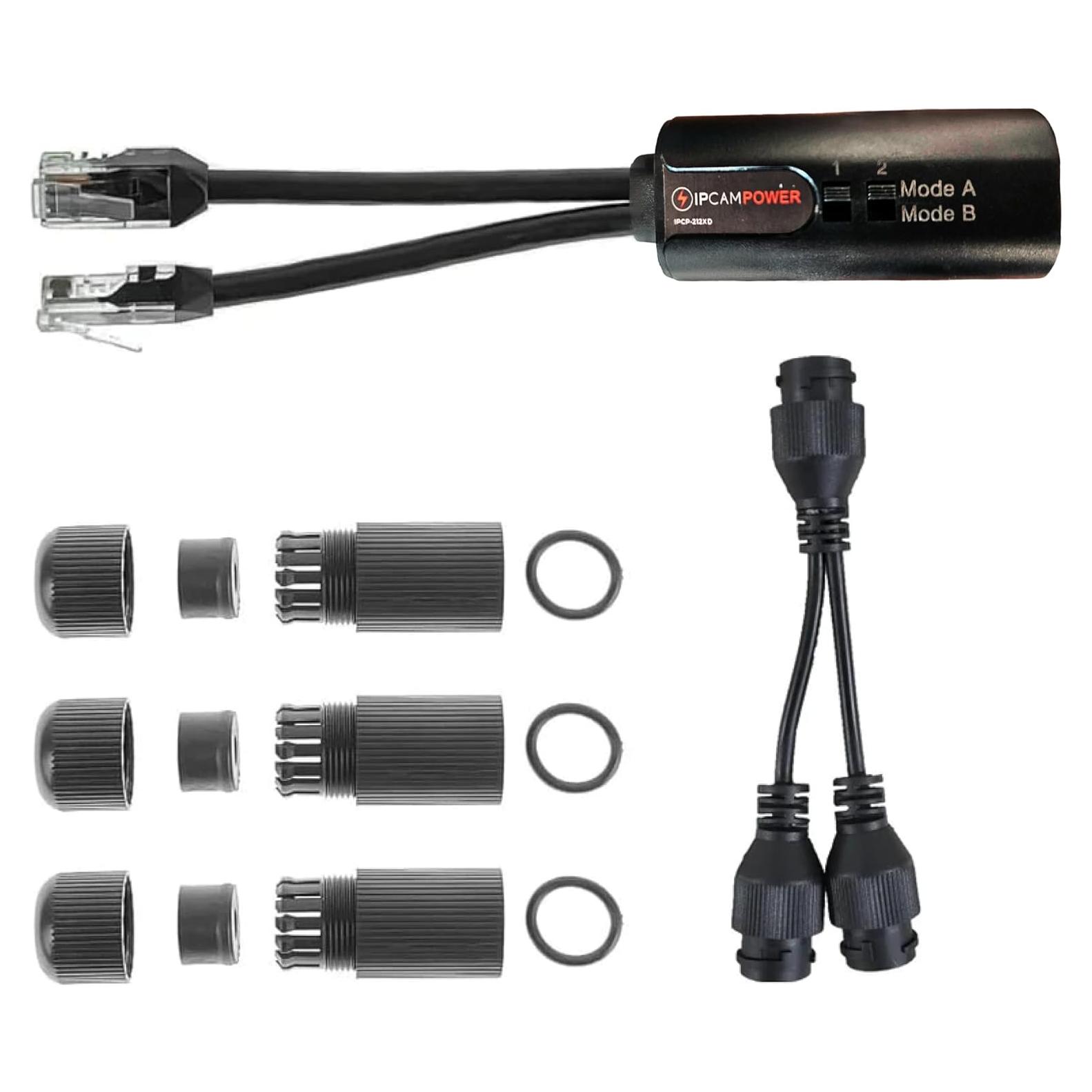 Adaptador Divisor Combinador POE IPCamPower 2 Cámaras 17.15cm