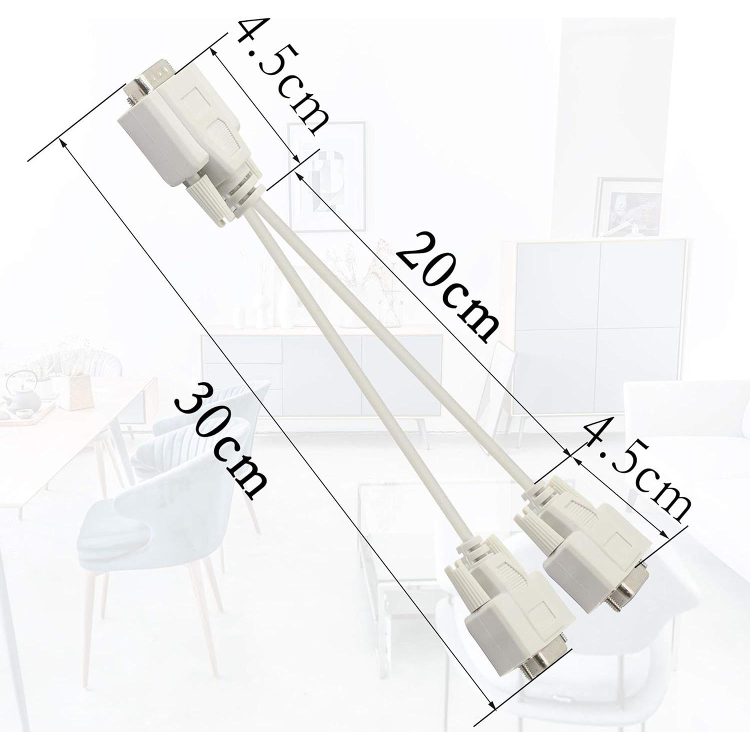 Cable Divisor DB9 30cm YOUCHENG 1 Macho a 2 Hembras RS232