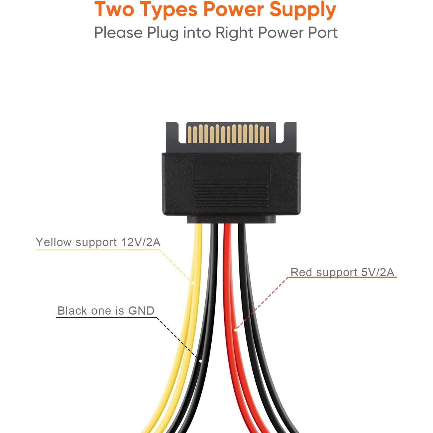 Cable de Alimentación SATA 15 Pin Macho a 2xHembra 15 cm - CableCreation