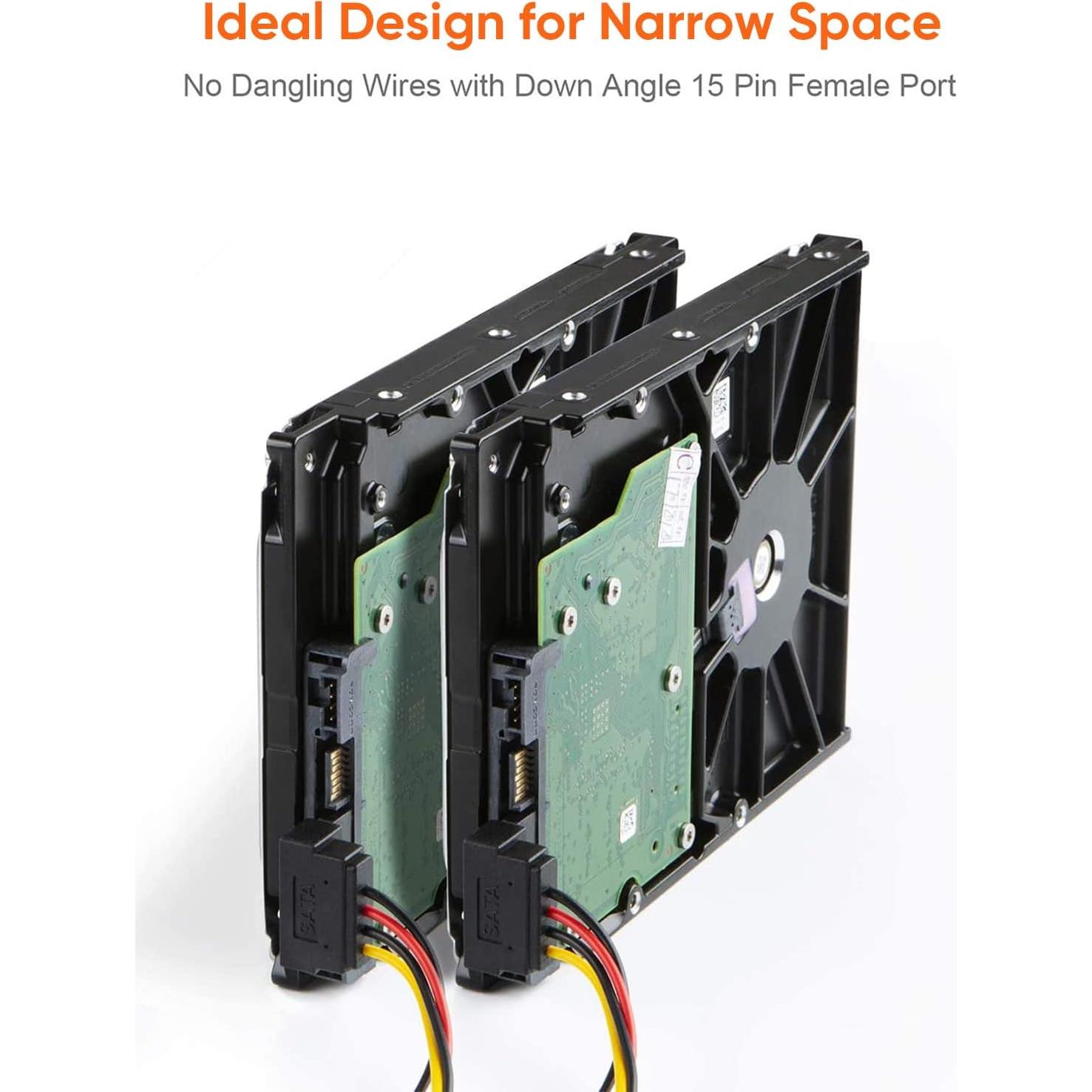 Cable de Alimentación SATA 15 Pin Macho a 2xHembra 15 cm - CableCreation