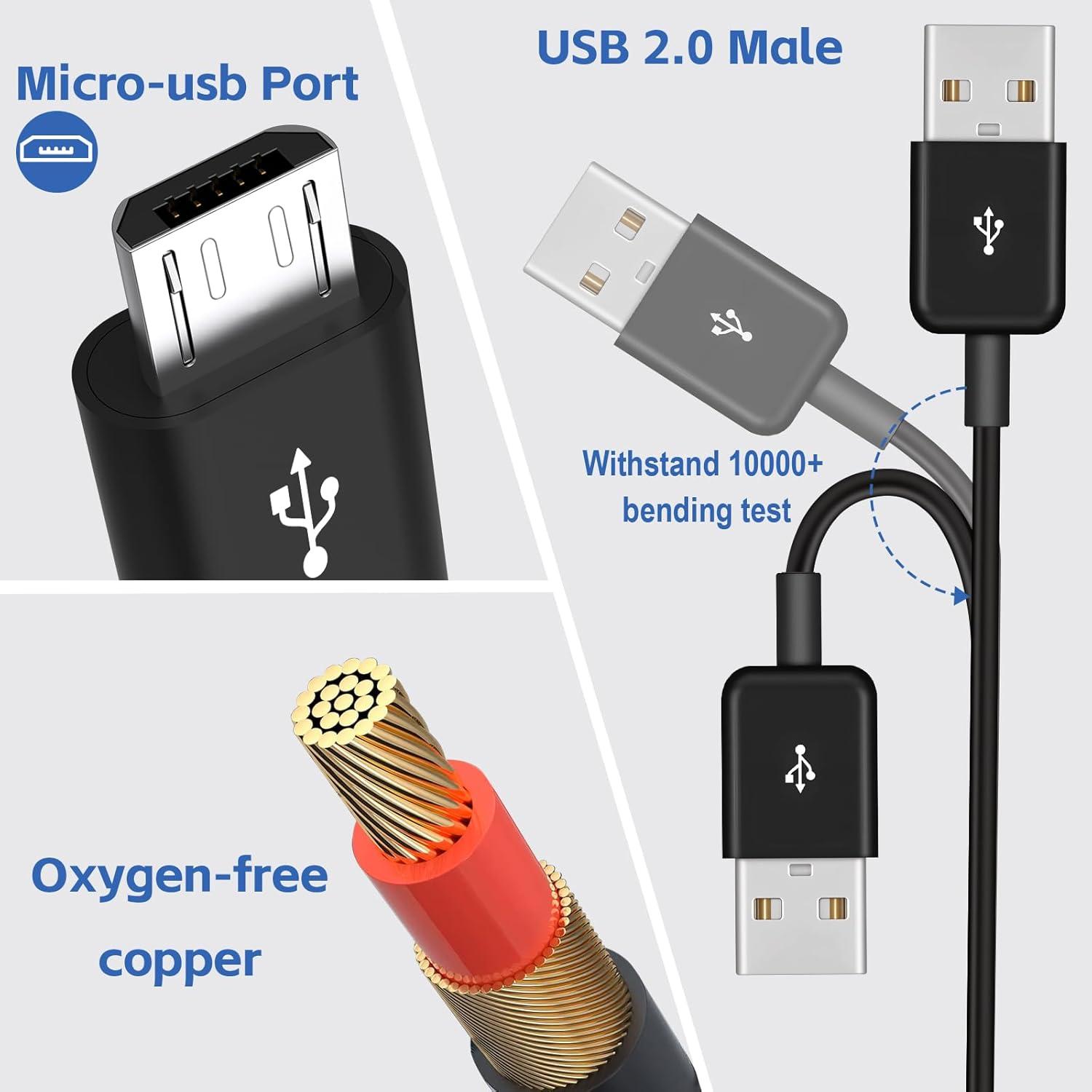 Cable Divisor Micro USB Herfair 1.5m 6-en-1 Carga y Datos
