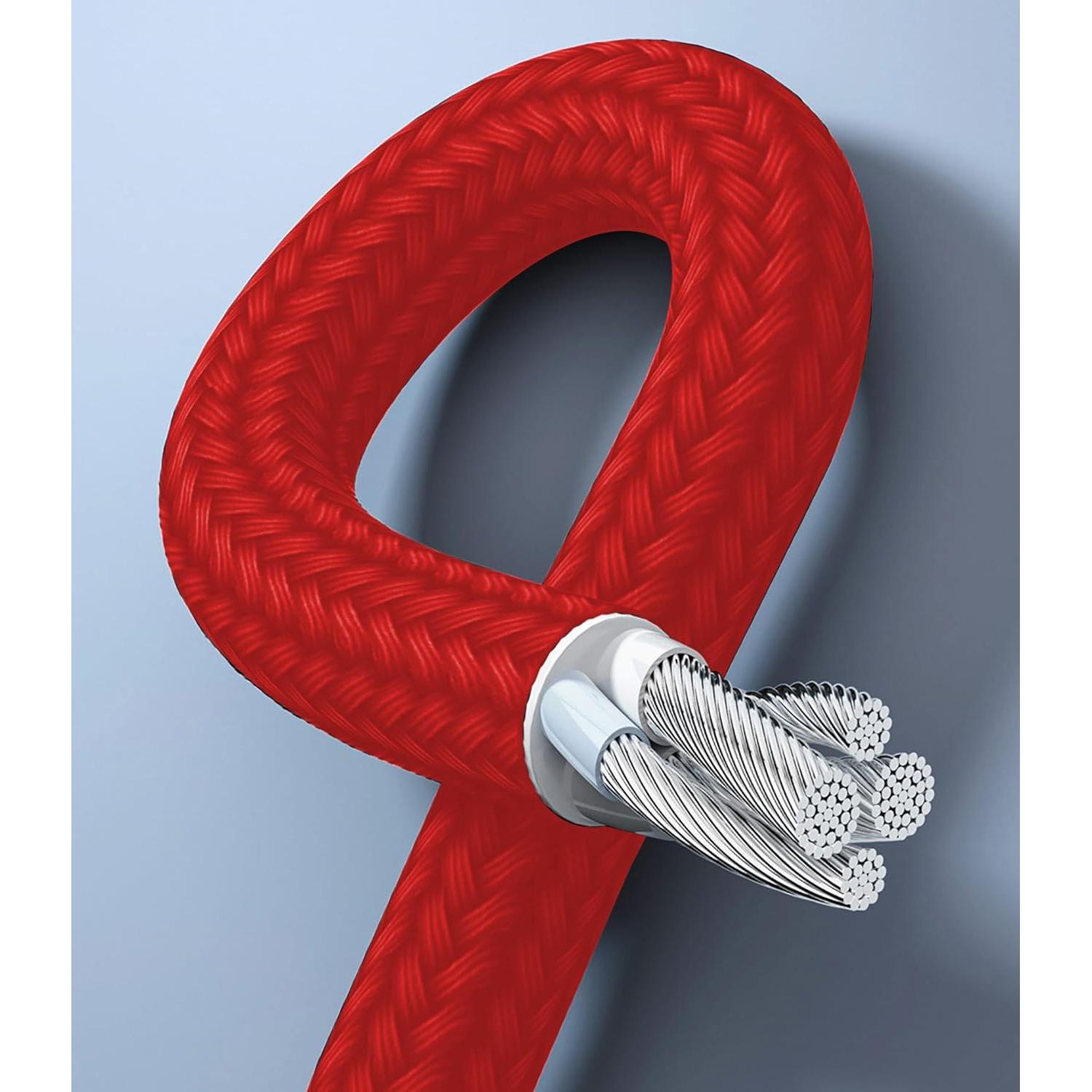 Cable USB C 3 en 1 Awnuwuy 1.22M Rojo - Carga Rápida 3A