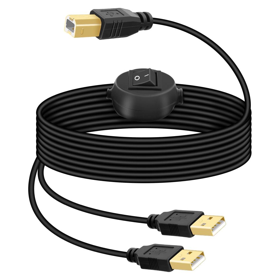 Cable Divisor USB 2 en 1 RIIEYOCA 4.5M con Interruptor