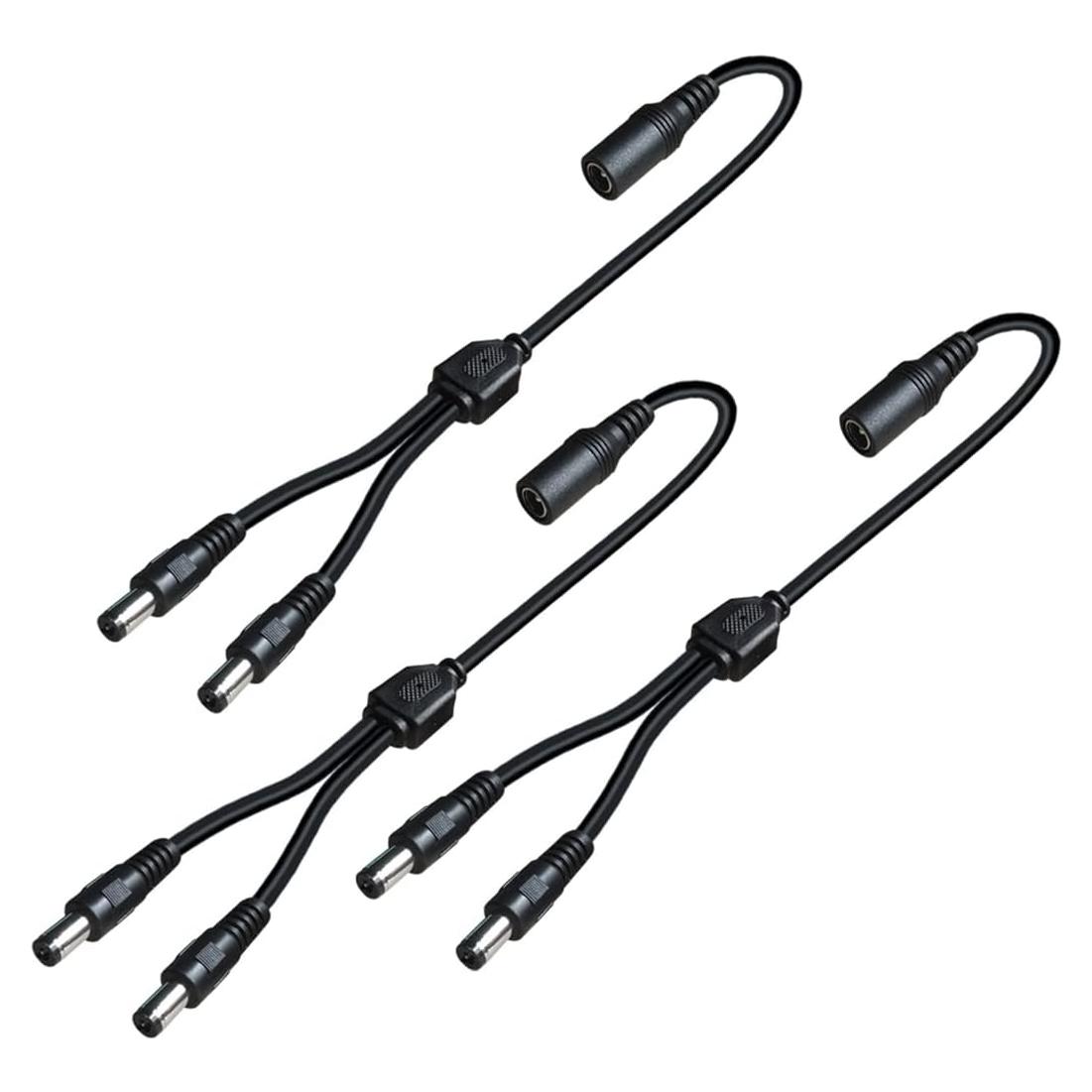Cable Divisor de Alimentación DC 1 Femenino a 2 Masculinos SIOCEN 5.5mm x 2.1mm - 3 Piezas
