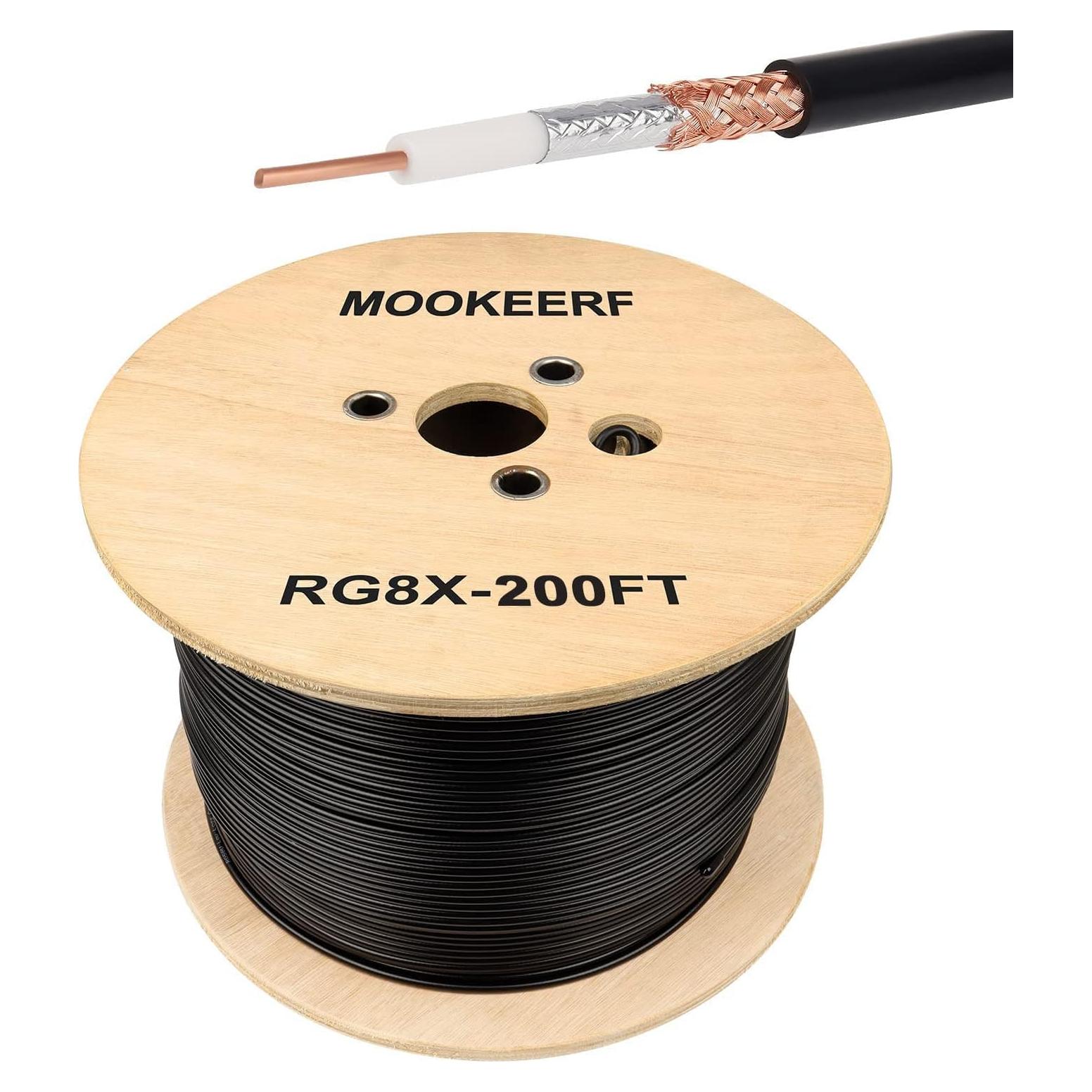Cable Coaxial RG8X 61m MOOKEERF 50 Ohm Impermeable