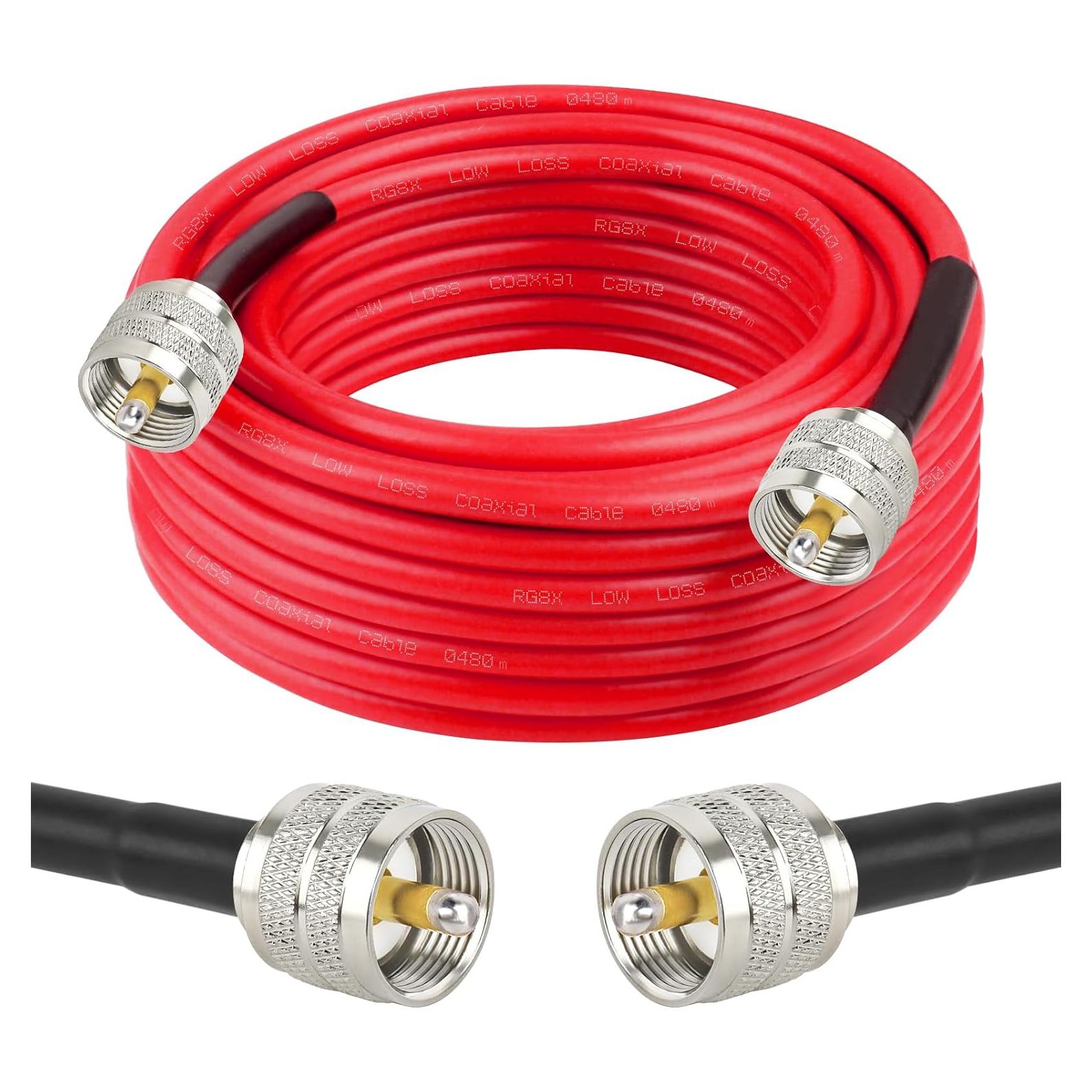 Cable Coaxial RG8X 7.62m MOOKEERF PL259 Macho a Macho