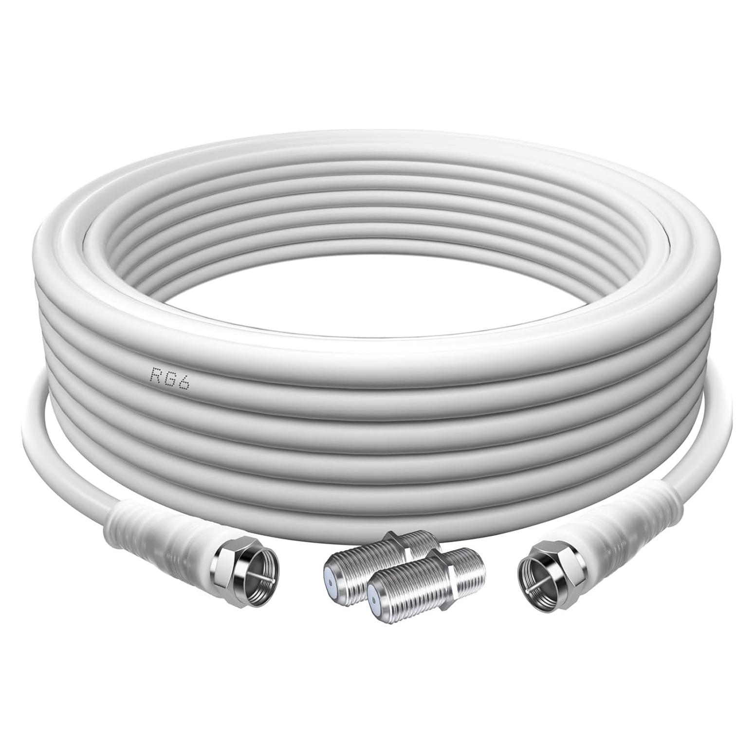 Cable Coaxial RG6 TUOLNK 5M Macho a Macho 75 Ohm Blanco