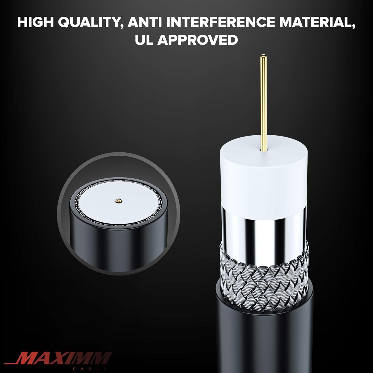 Cable Coaxial RG6 Maximm 3.05m con conector 90° - Triple apantallado