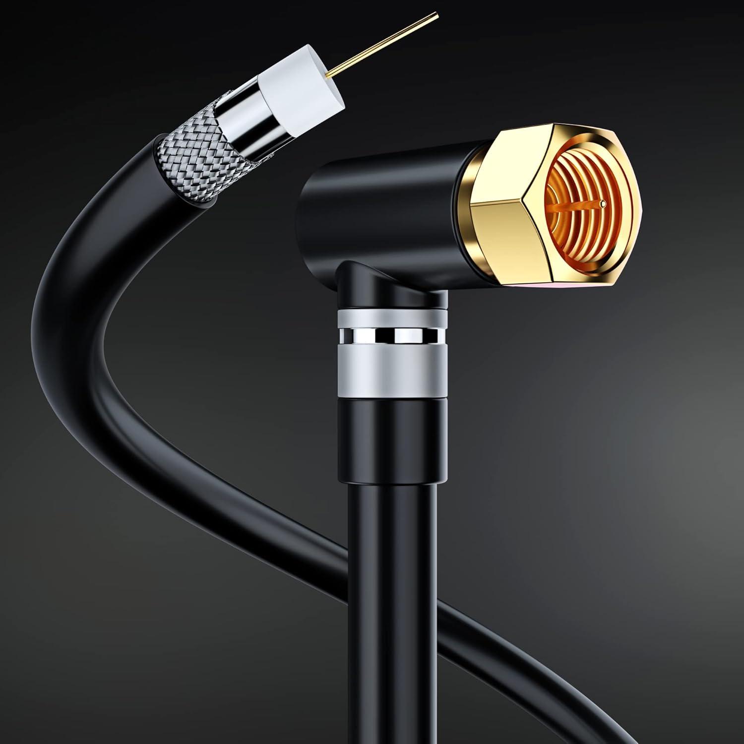 Cable Coaxial RG6 Maximm 3.05m con conector 90° - Triple apantallado