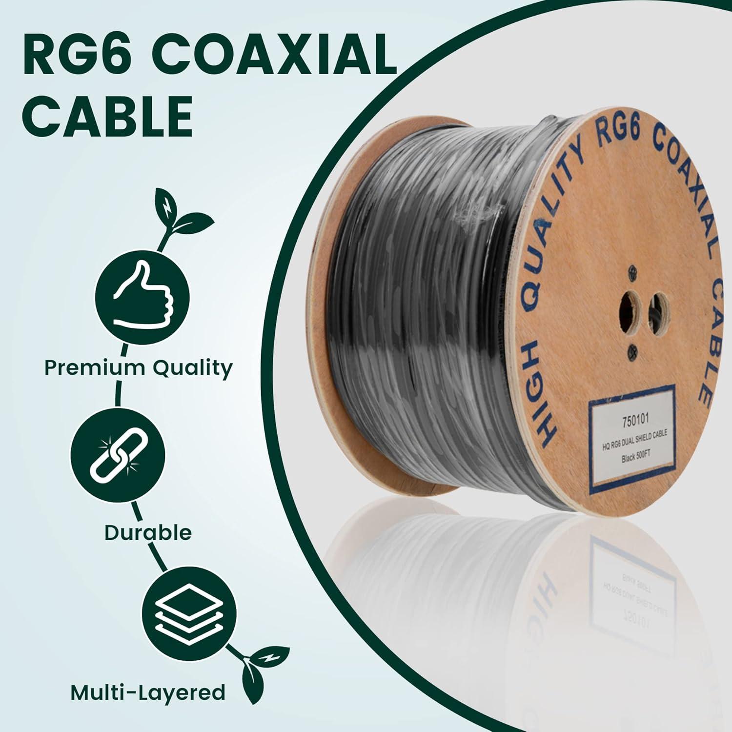 Cable Coaxial RG6 Doble Blindaje 152.4m Cables Direct Online