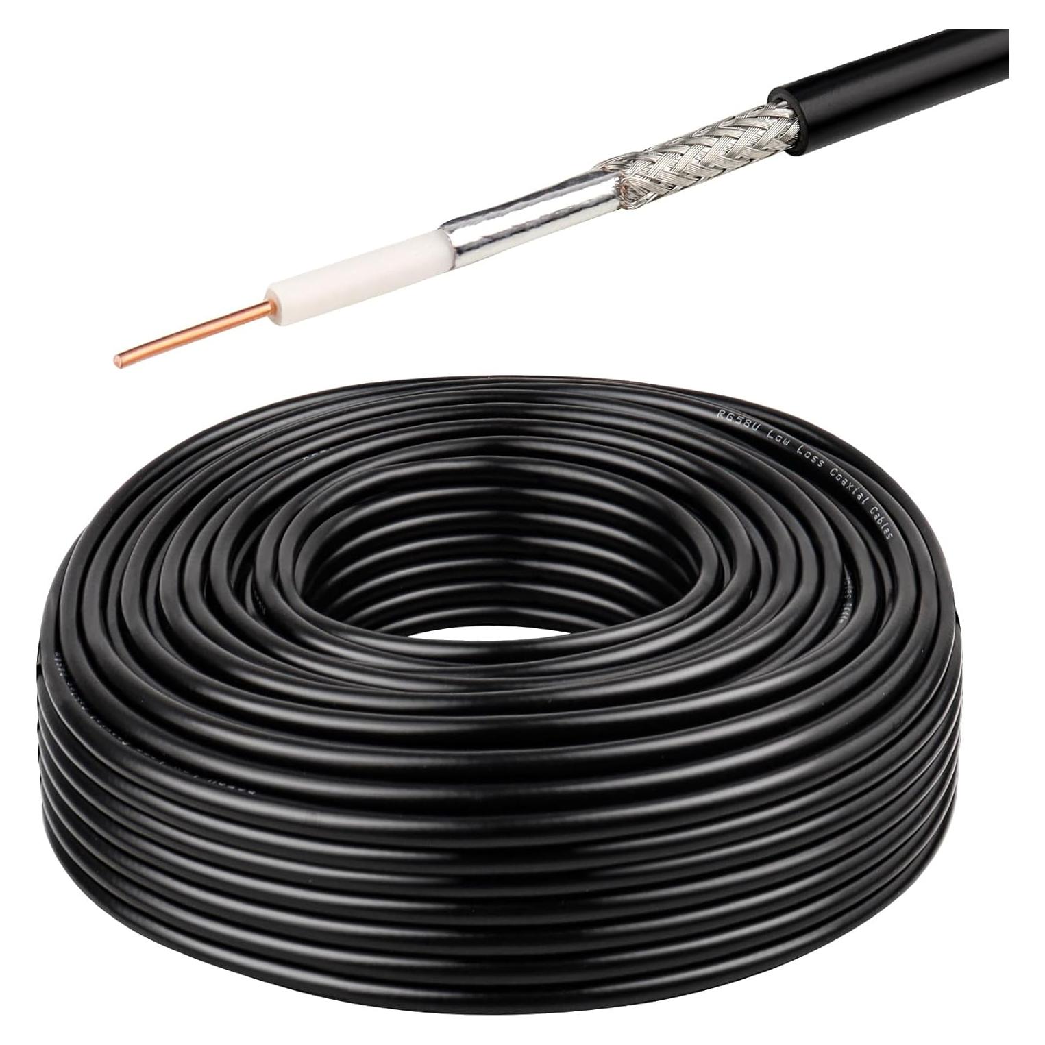 Cable Coaxial RG58 30.48M 50 Ohmios XRDS-RF para Radios y Antenas