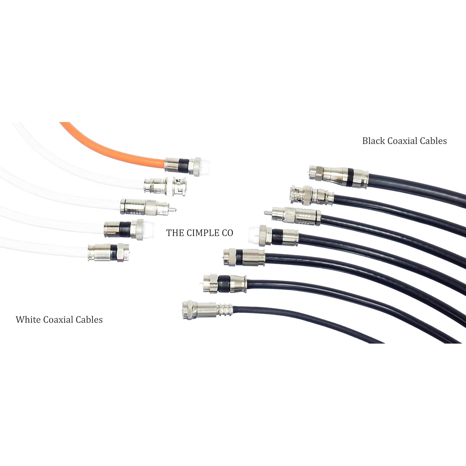Cable Coaxial RG6 1 Pie THE CIMPLE CO Conectores F-pin Negro