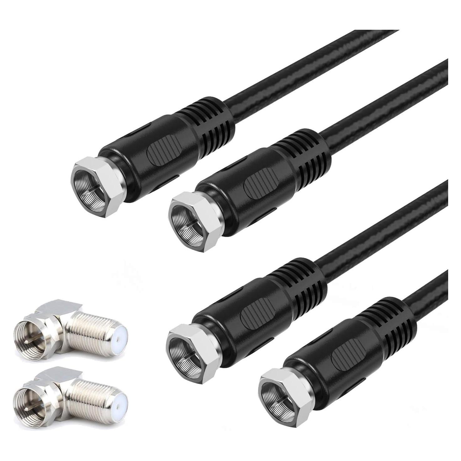 Cable Coaxial 0.3m RFAdapter - Paquete de 2 con Conectores F