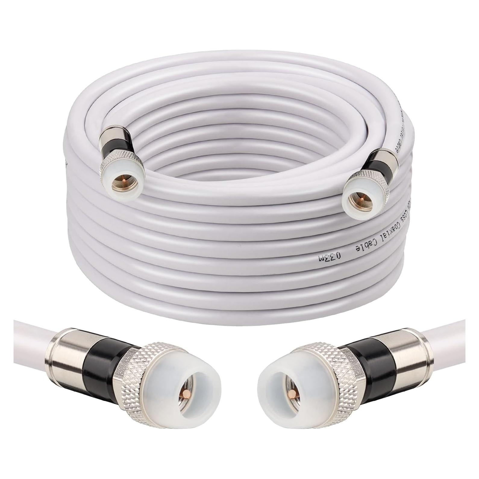 Cable Coaxial RG6 7.62M MOOKEERF Impermeable para TV e Internet