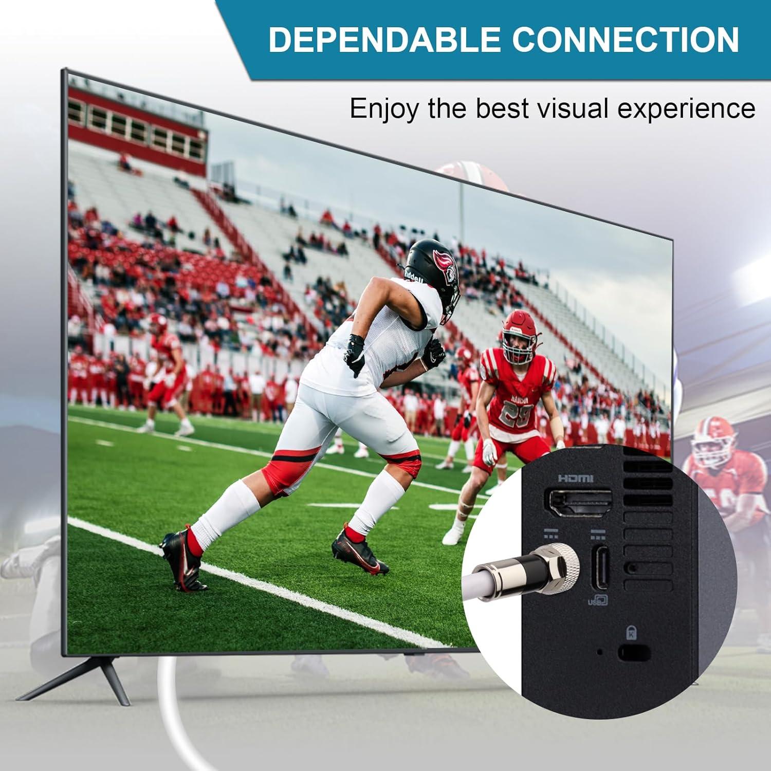 Cable Coaxial RG6 7.62M MOOKEERF Impermeable para TV e Internet