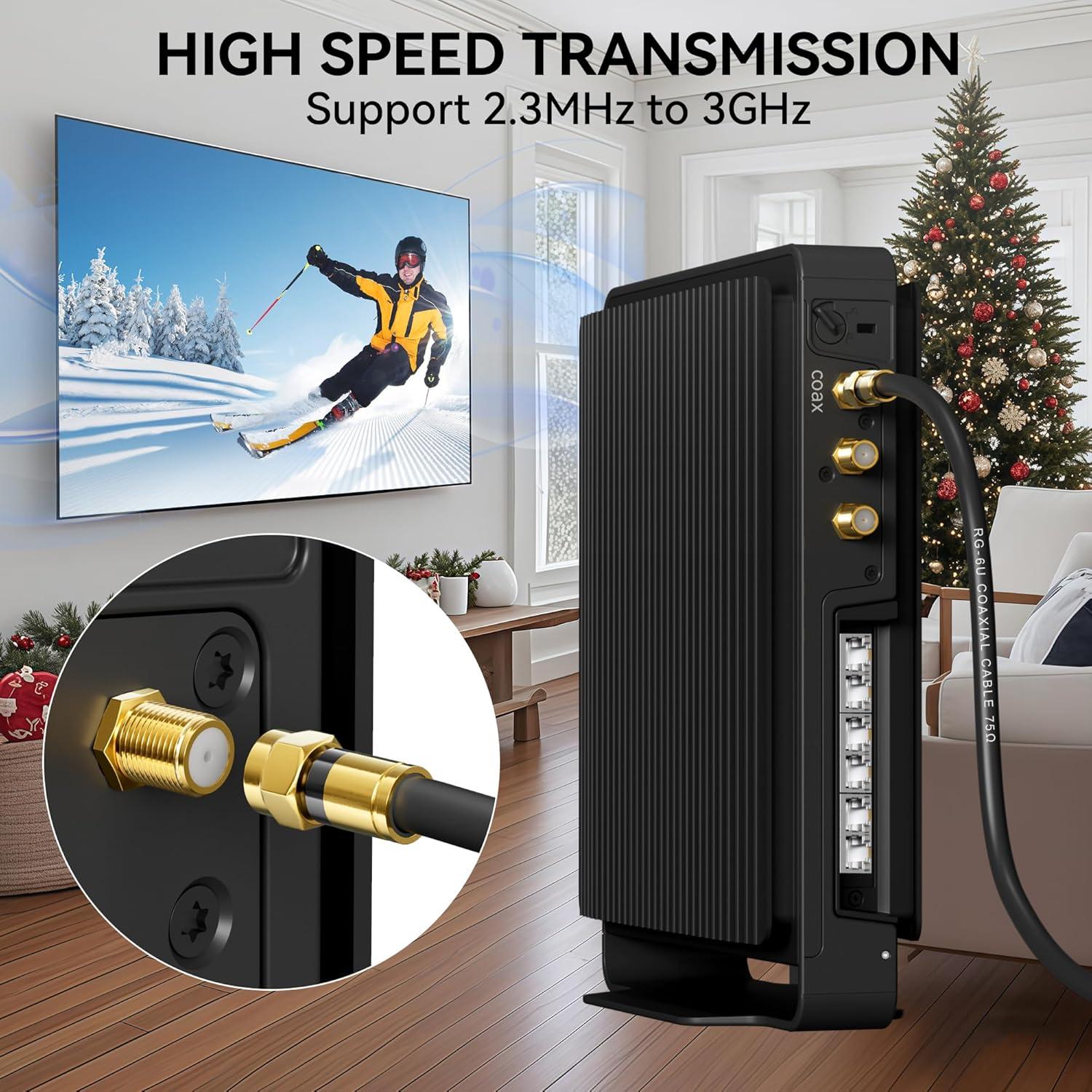 Cable Coaxial RG6 Nixsto 3.05m con Conector F de Oro