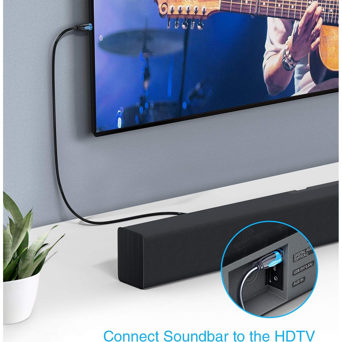 Cable de Audio Óptico Digital Toslink BlueRigger 15.24m - Baño de Oro 24K