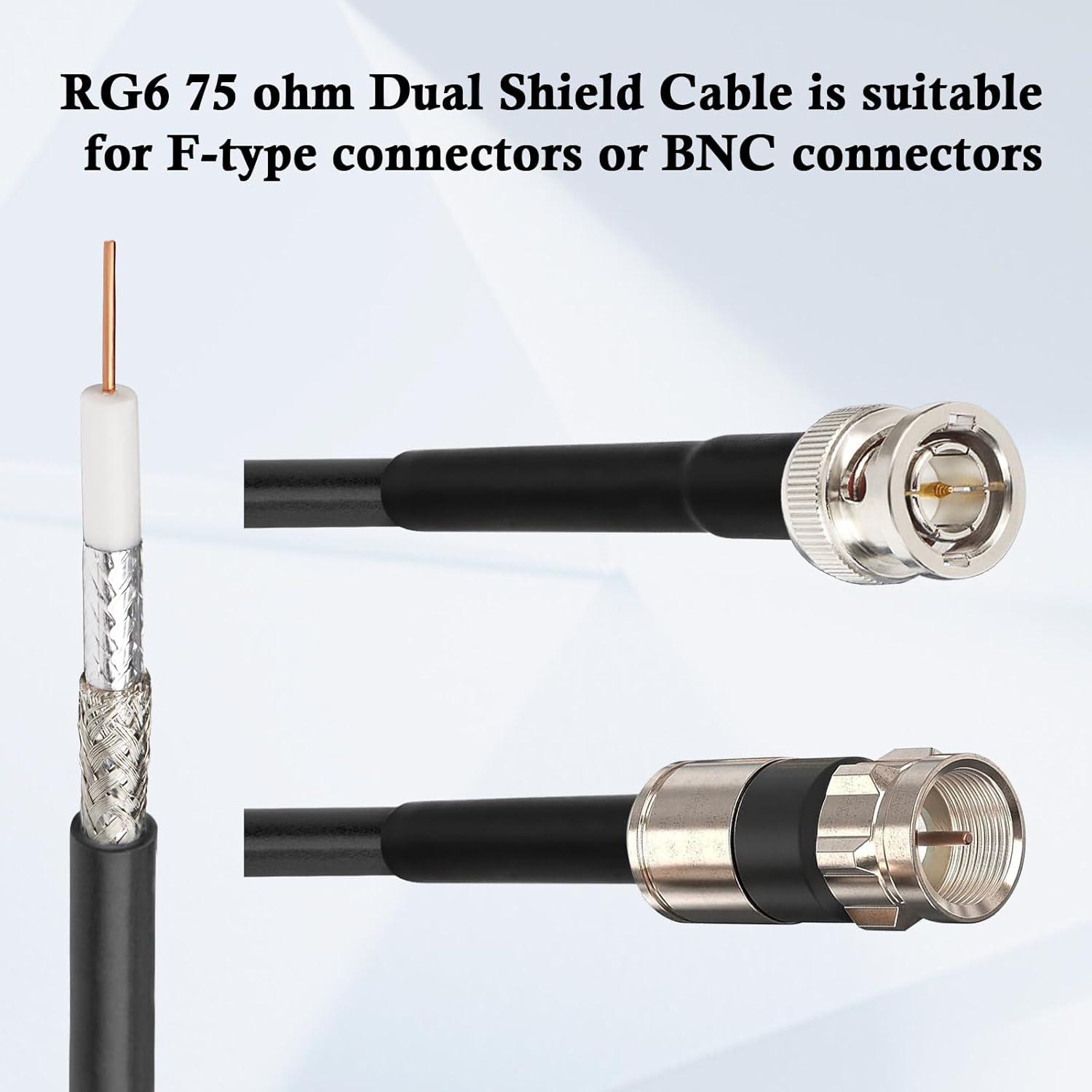 Cable Coaxial RG6 Doble Blindaje 61m XRDS-RF Cobre Desnudo