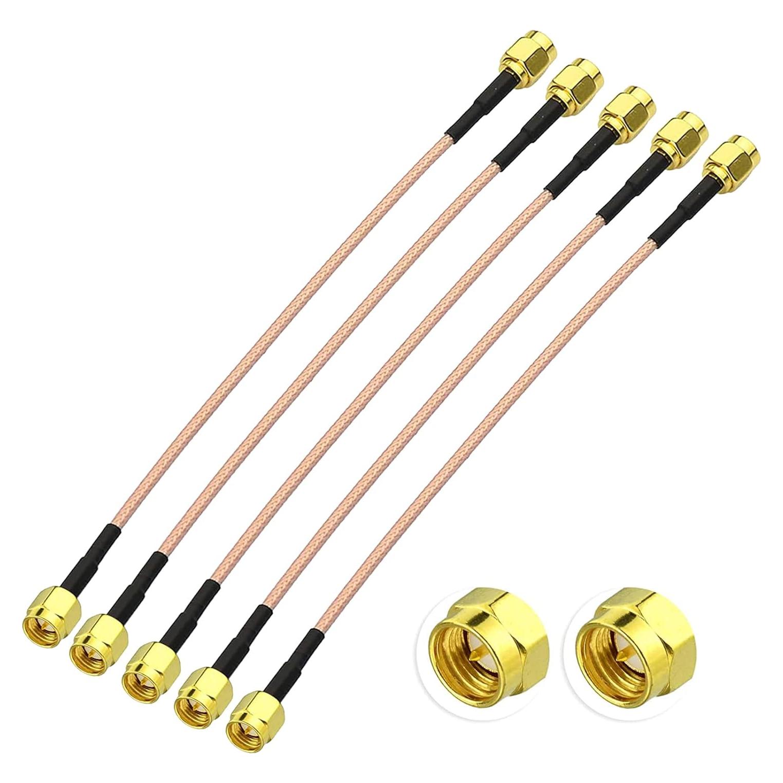 Cable Coaxial SMA Macho a Macho RG316 15.24 cm - 5 Pack