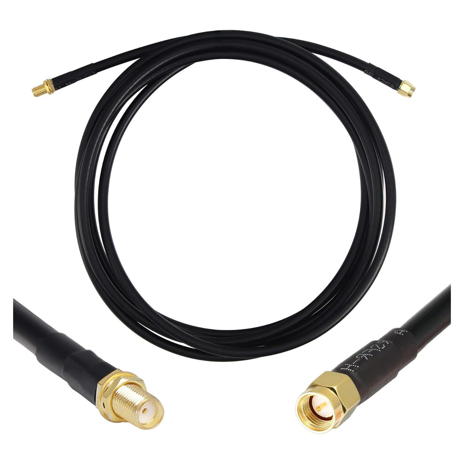 Cable coaxial GEMEK SMA macho a hembra 10 pies (3m) 50 Ohm