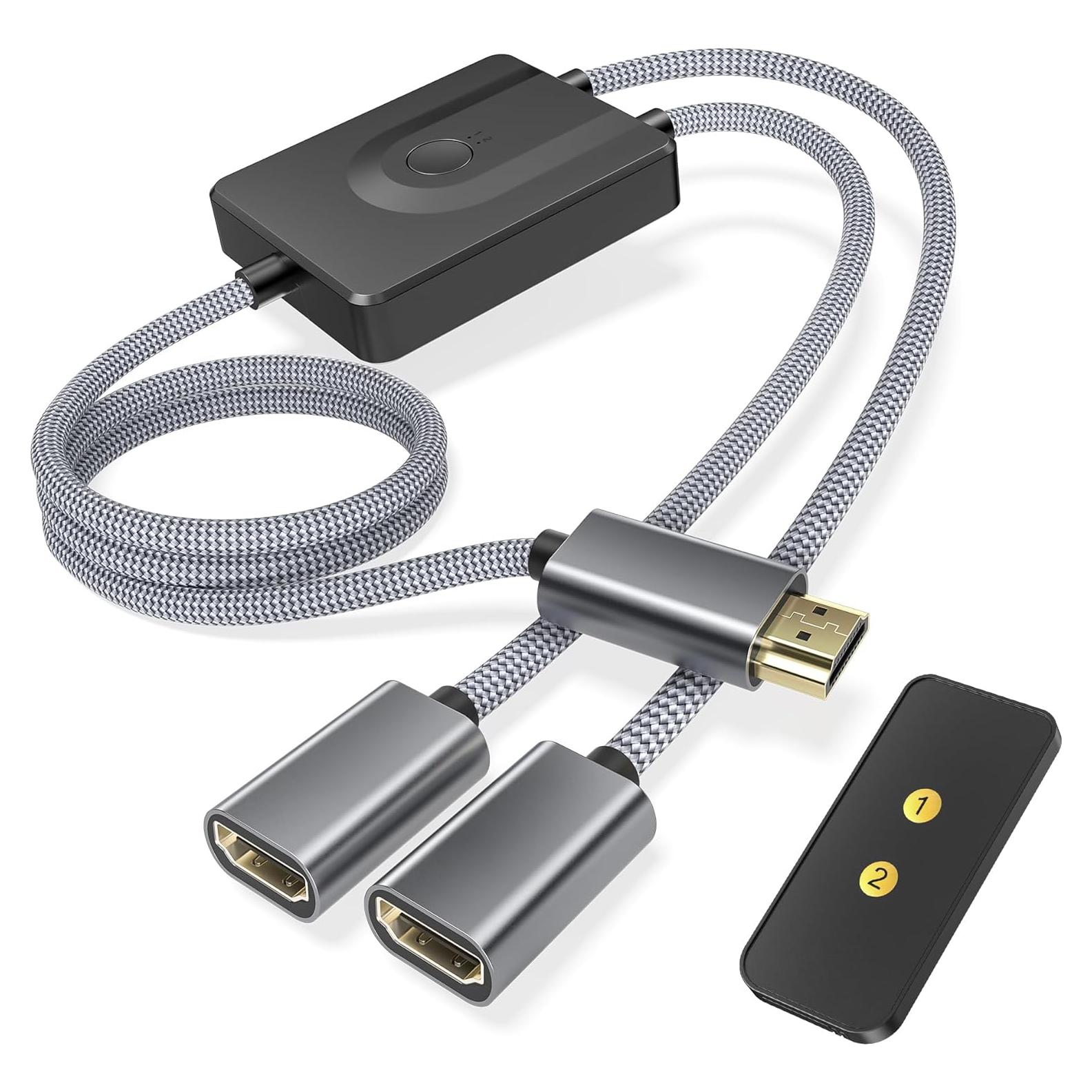 Interruptor HDMI Bidireccional Elebase 4K 30Hz con Control Remoto