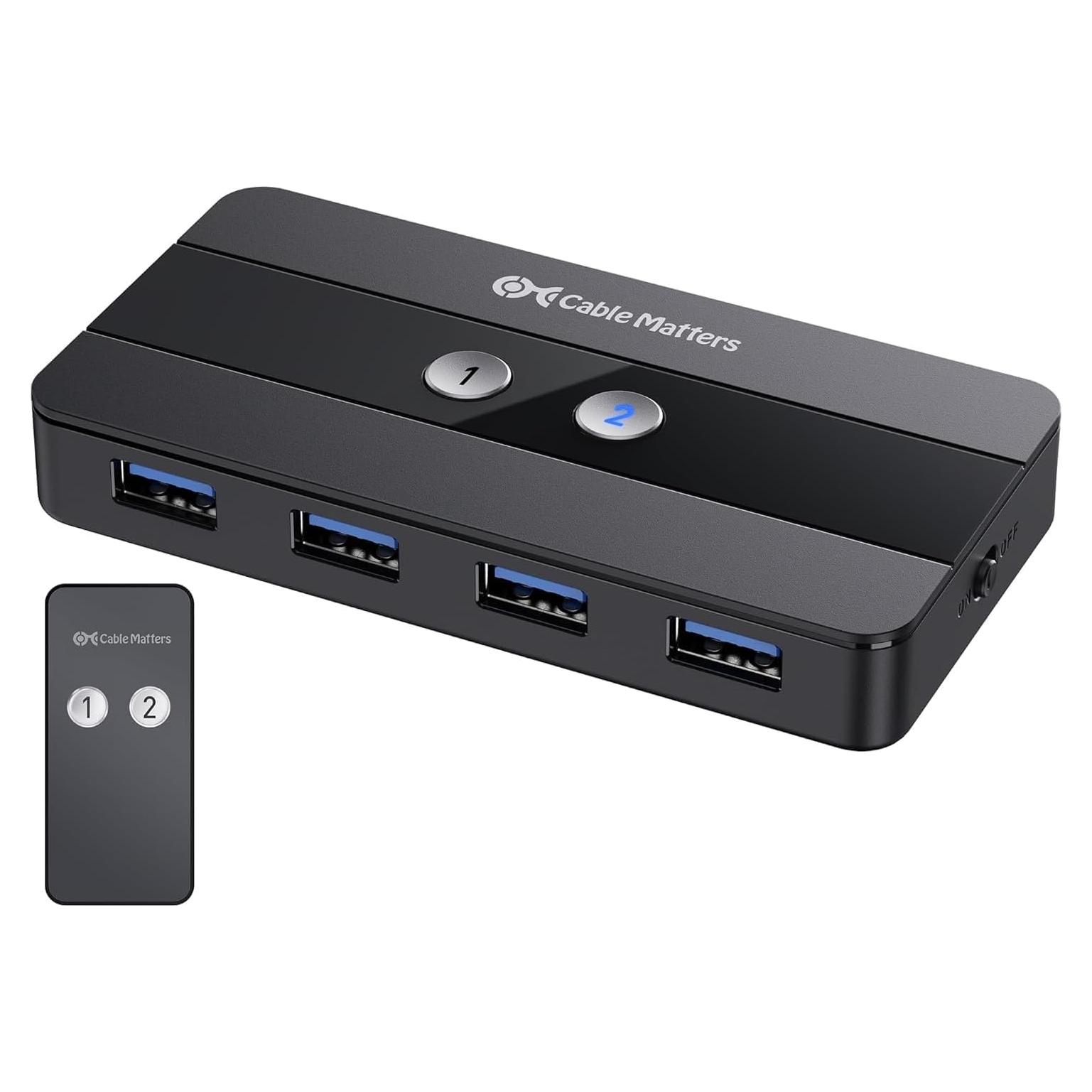 Interruptor KVM USB-C Cable Matters 4K 60Hz para 2 PCs