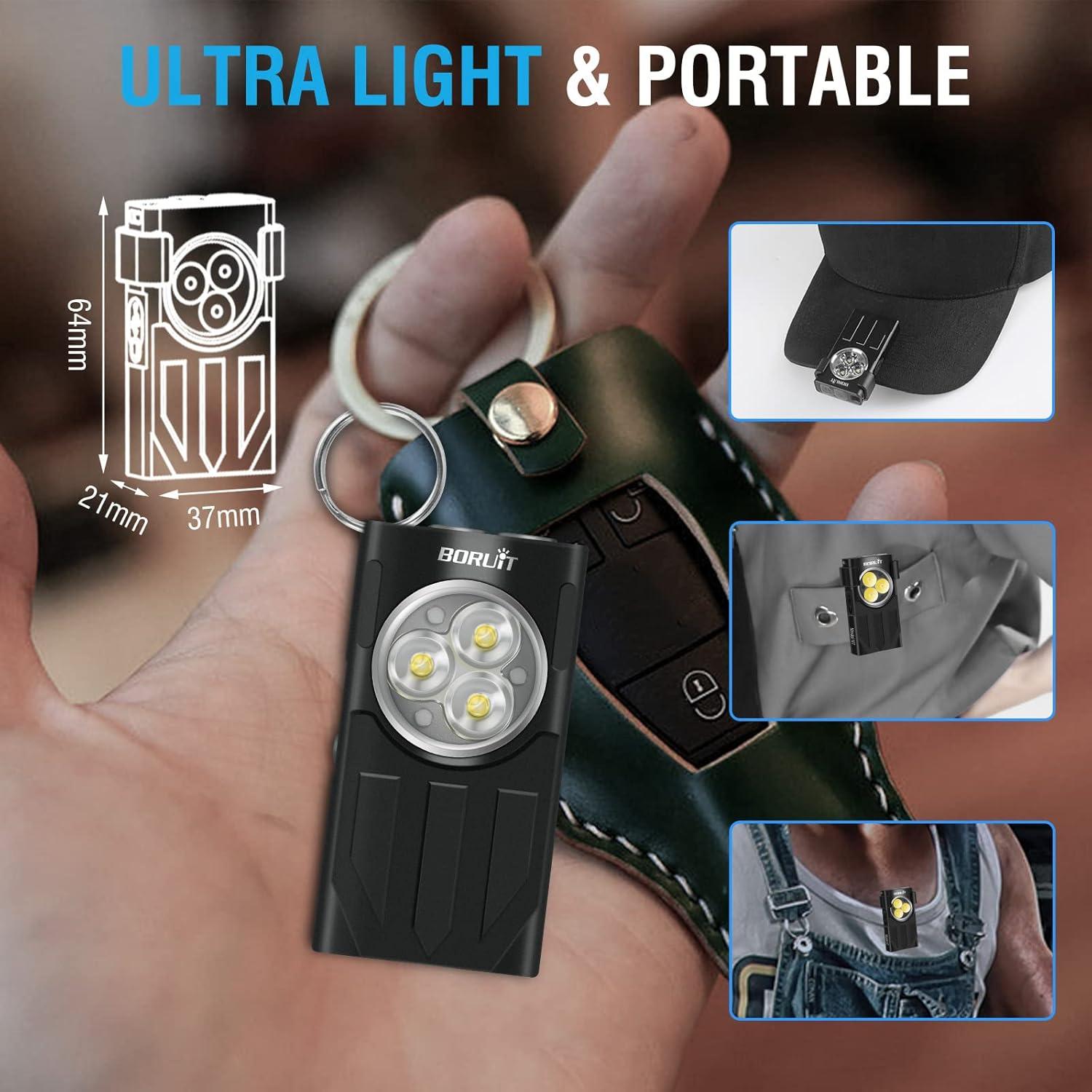 Linterna LED Mini BORUIT V7 1100 Lúmenes Recargable USB-C