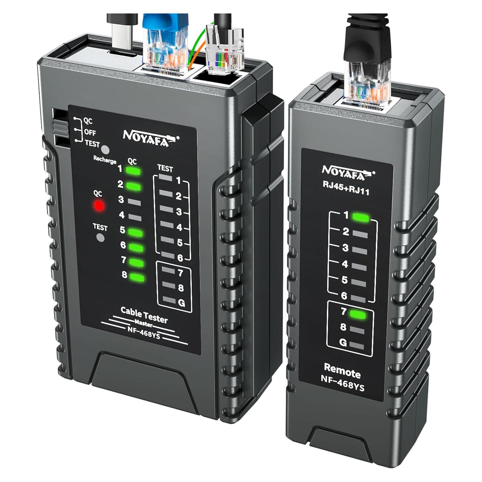 Probador de Cable de Red NOYAFA NF-468YS con POE y Continuidad