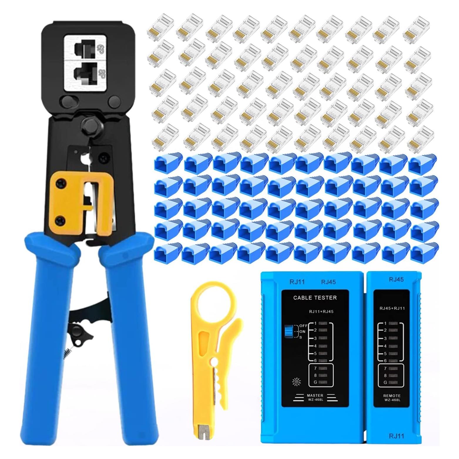 Kit de Crimpado RJ45 Gaobige Cat5e Cat6 con 50 Conectores