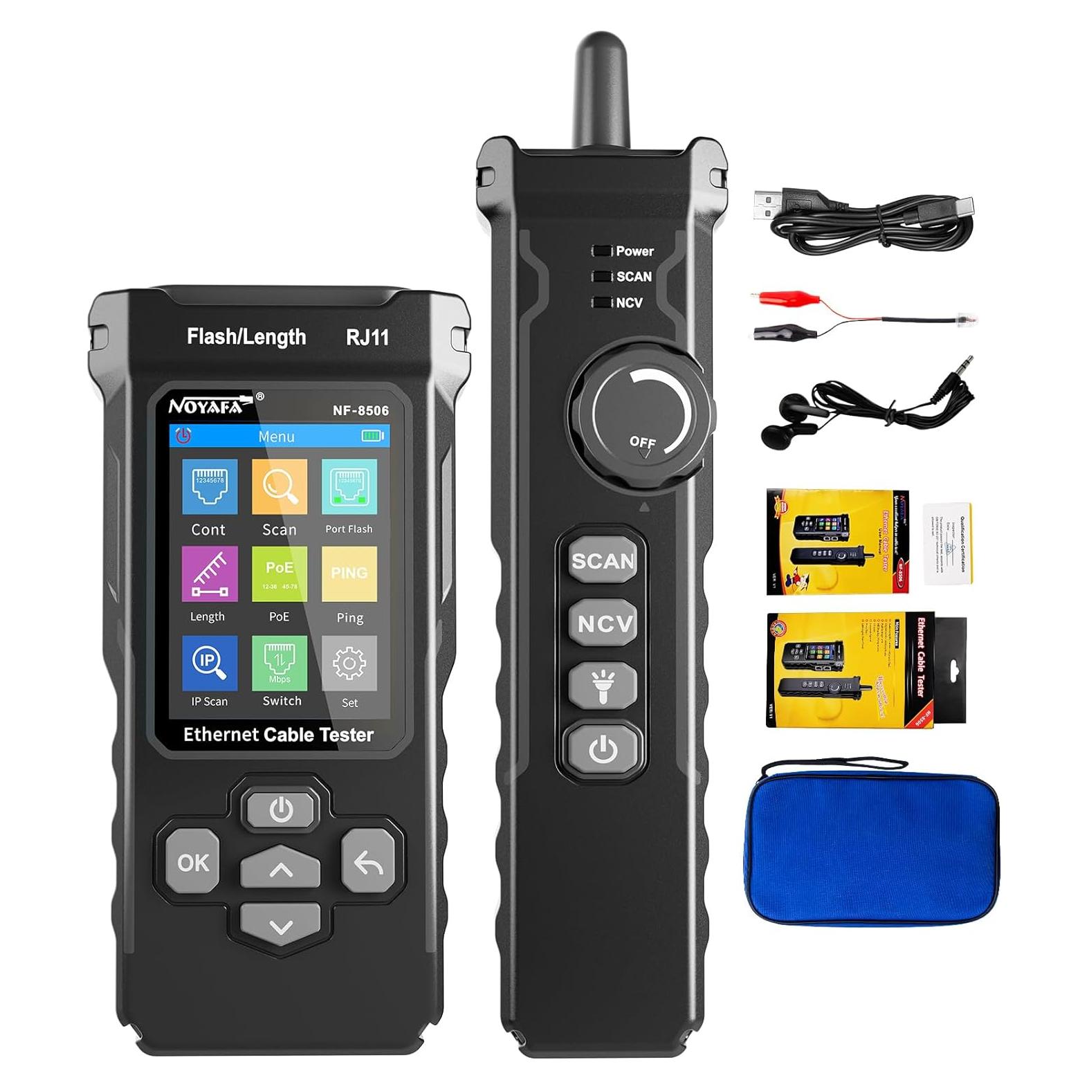 Probador de Cable de Red NOYAFA NF-8506 con Escaneo IP y PoE