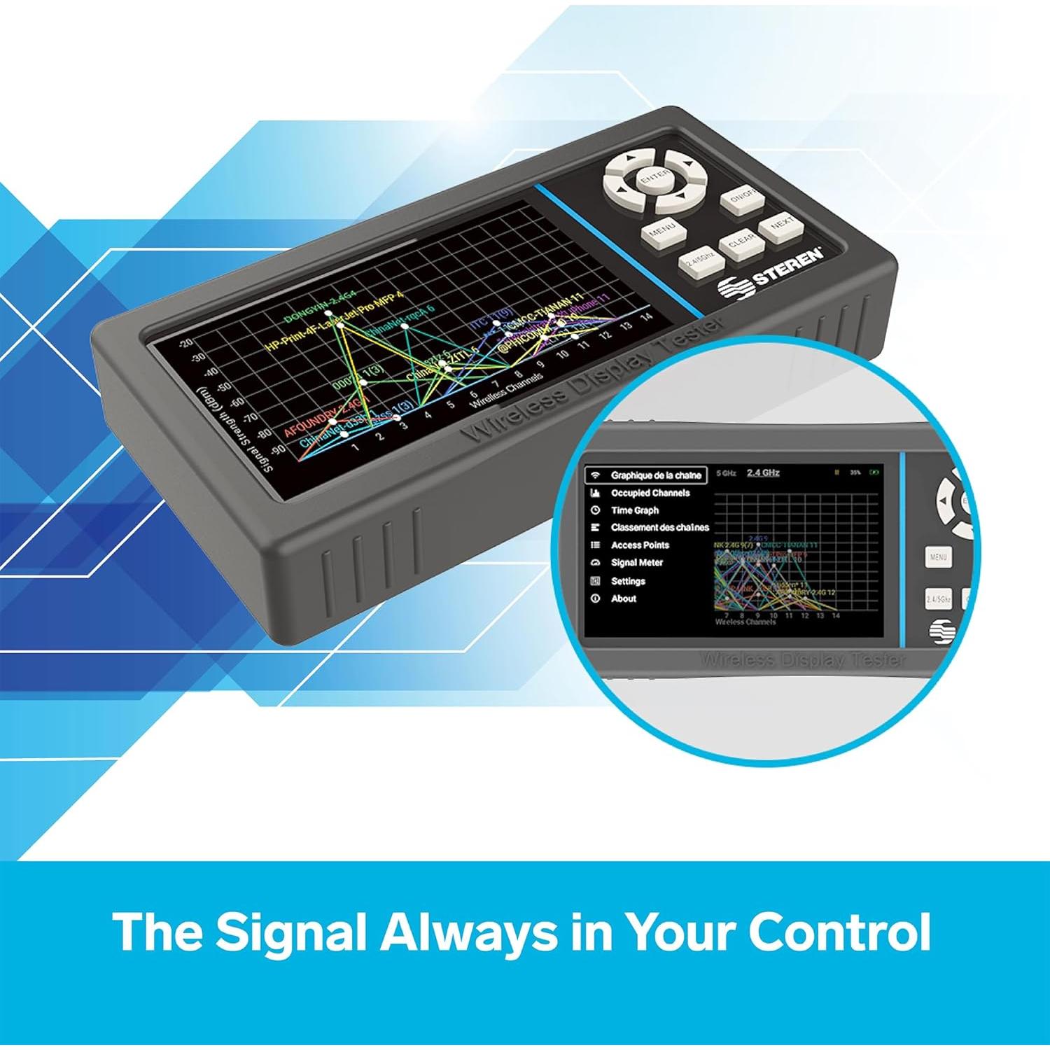 Probador Inalámbrico de Pantalla STEREN WT-500 2.4GHz y 5GHz