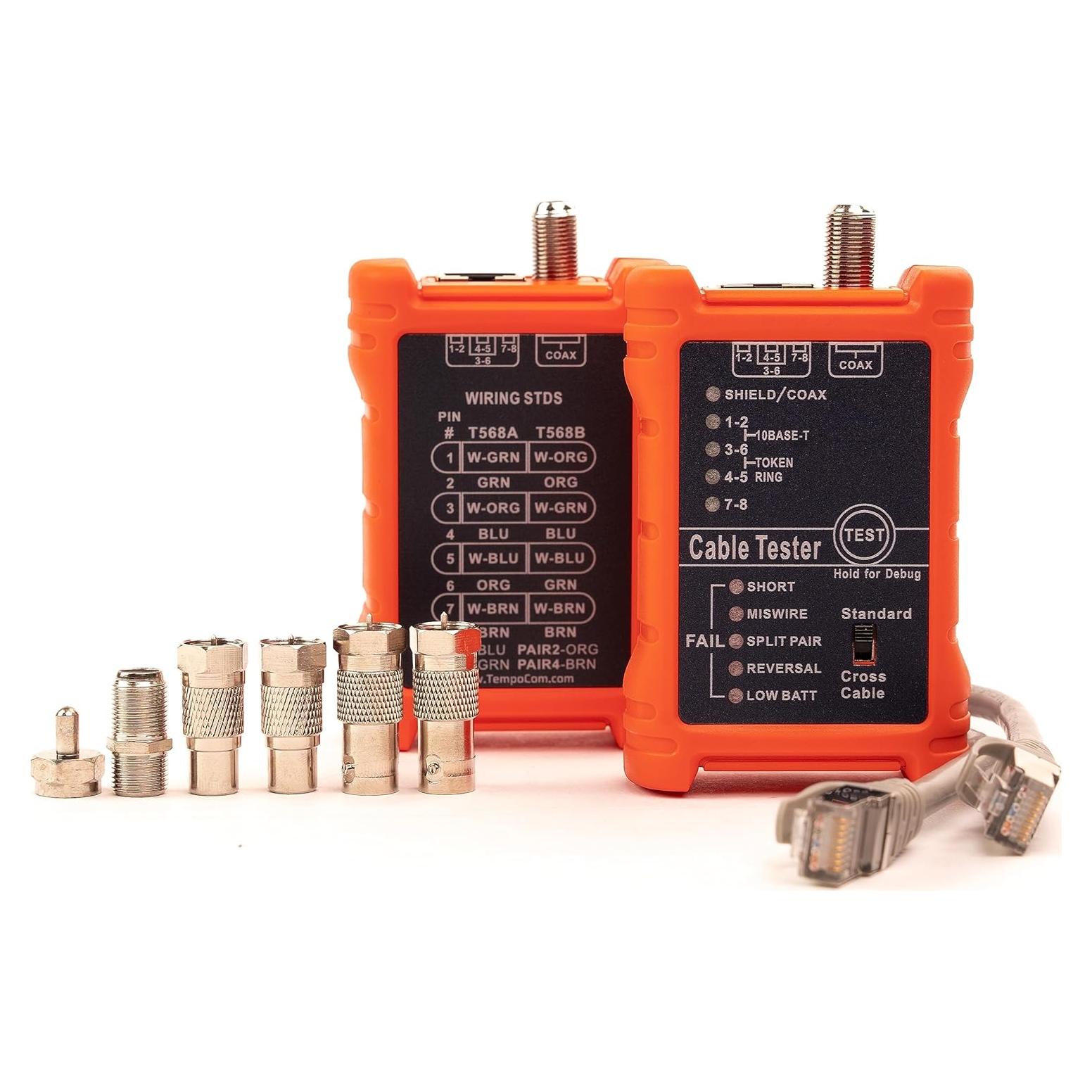 Probador de Cable de Red Tempo PA1594 - Continuidad RJ45 y Coaxial