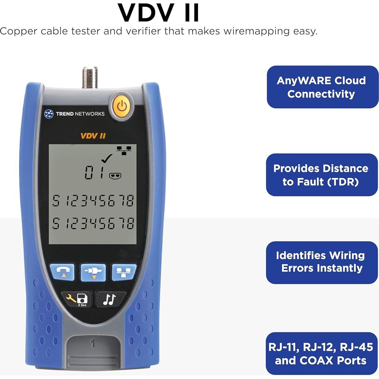 Verificador de Cables TREND Networks VDV II Básico - 13x6x34cm