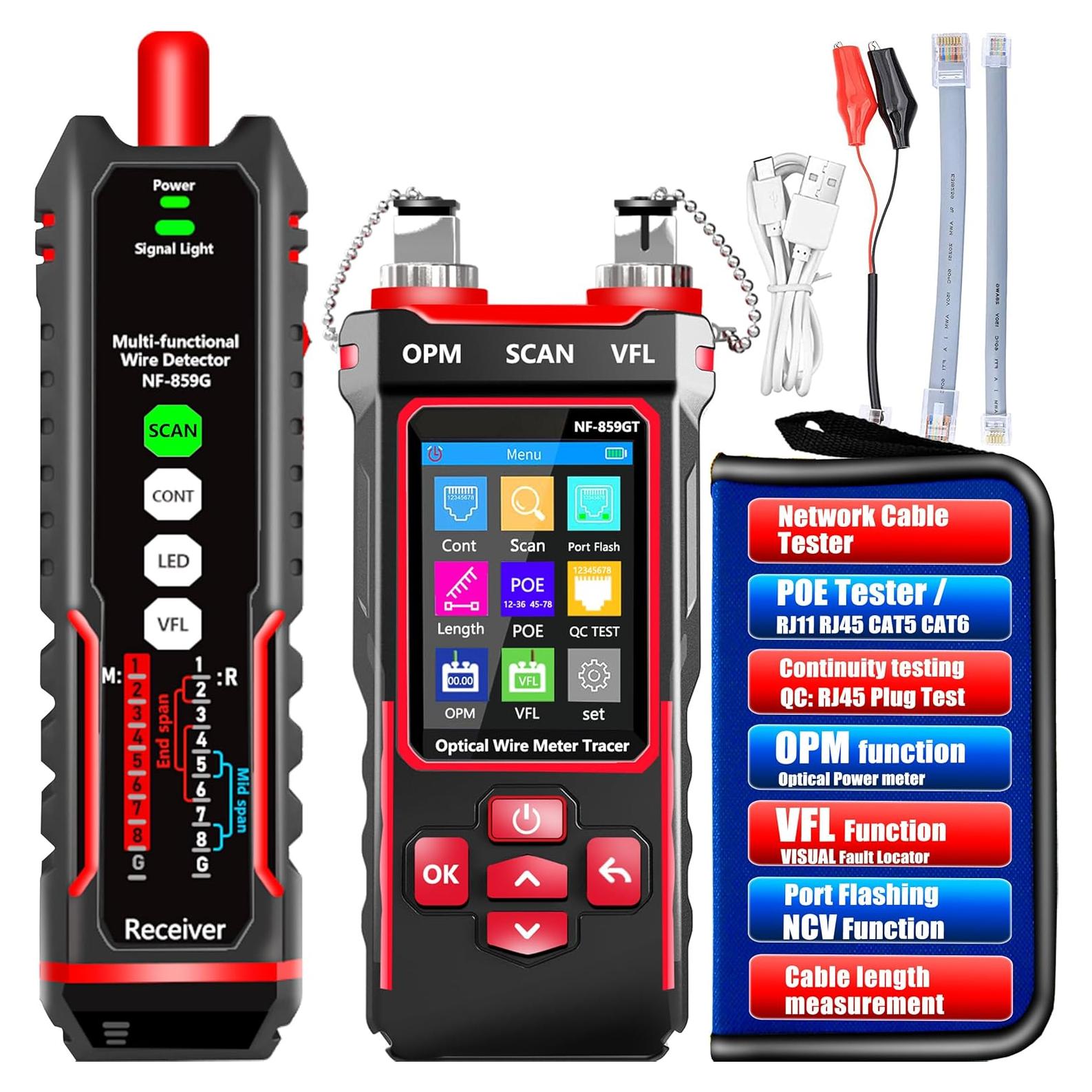 Probador de Cable de Red NF-859GT con Medidor de Potencia Óptica